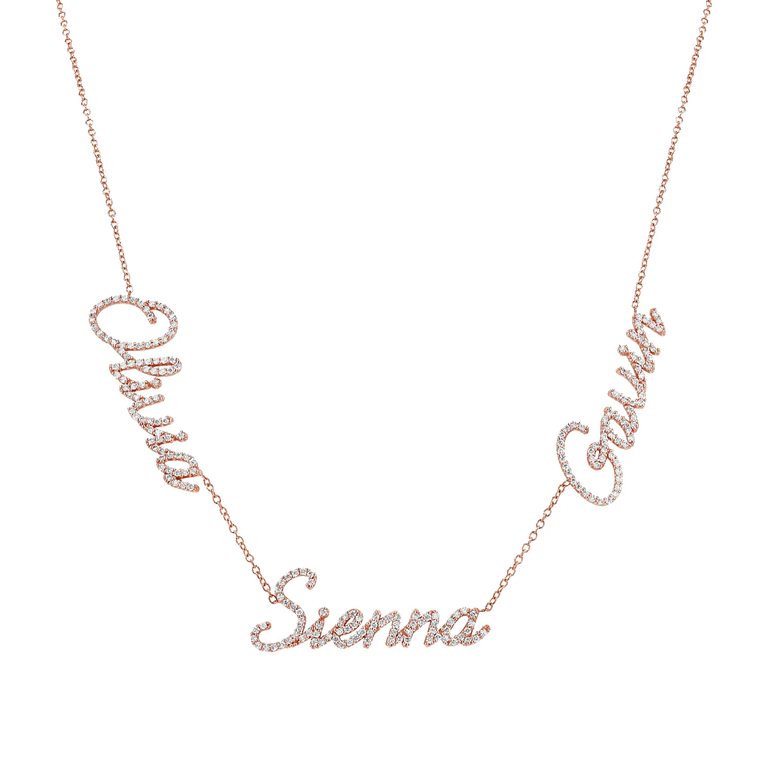 Multi Diamond Custom Script Name Necklace sold by Baby Gold product image thumbnail 3