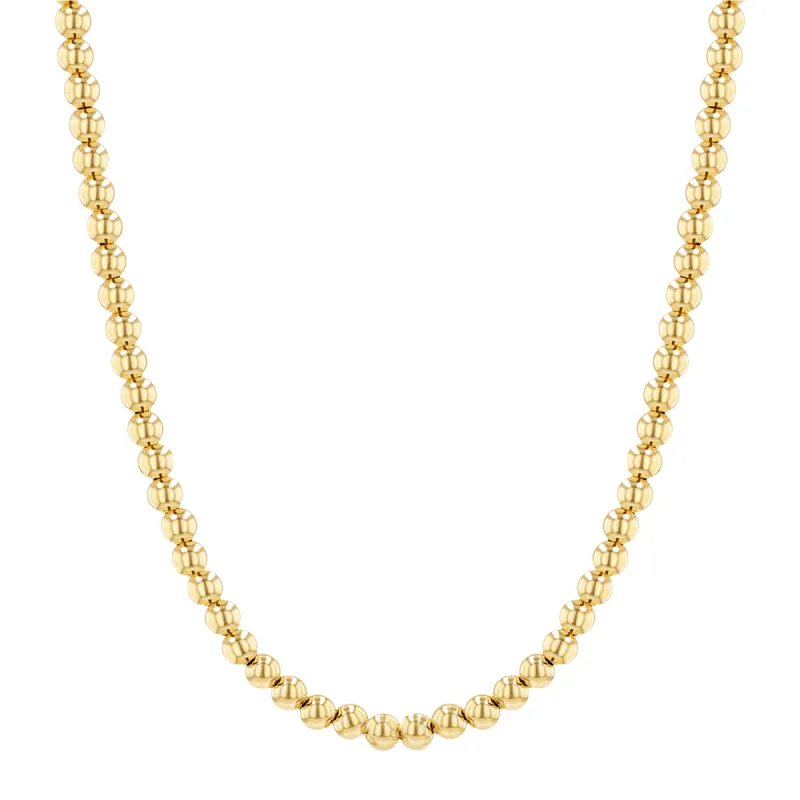 4mm Gold Bead Ball Necklace sold by Baby Gold