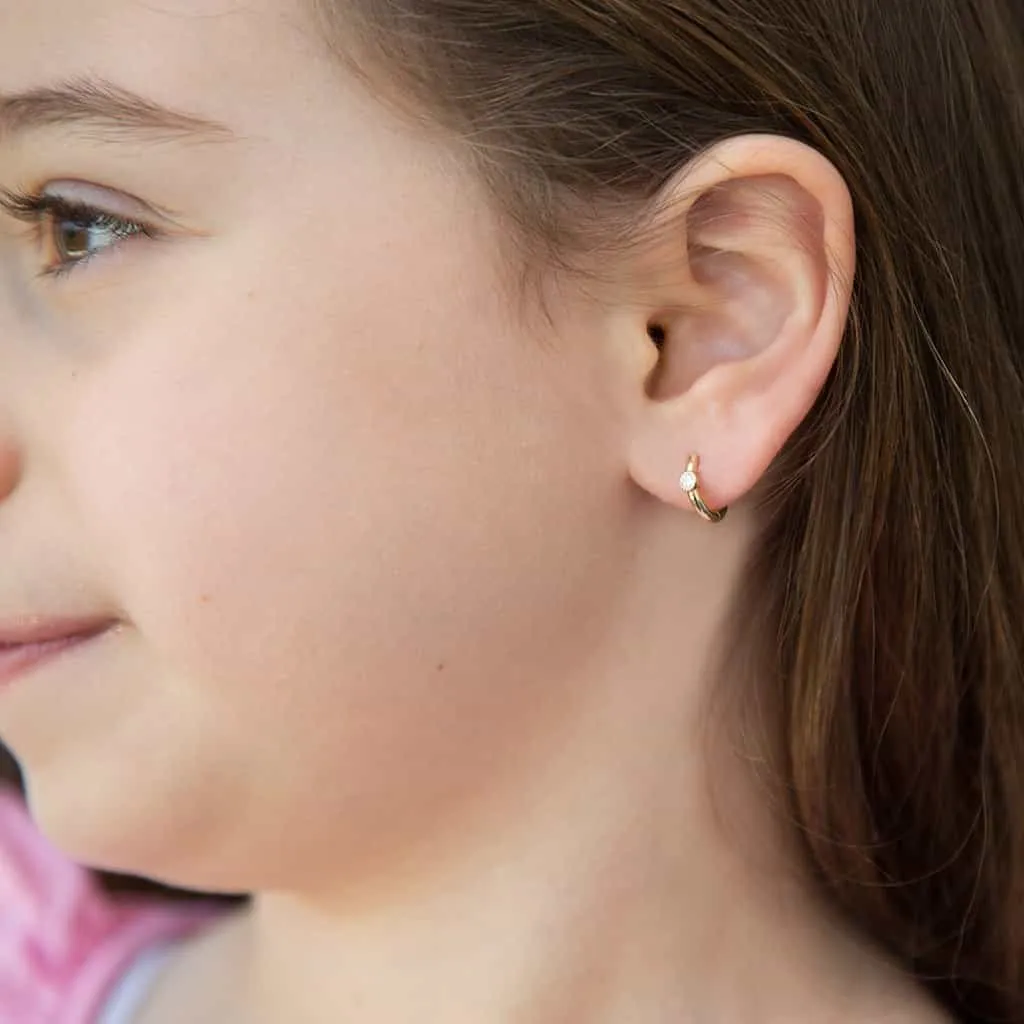 Shapes Round Huggie Earrings sold by Baby Gold product image thumbnail 4