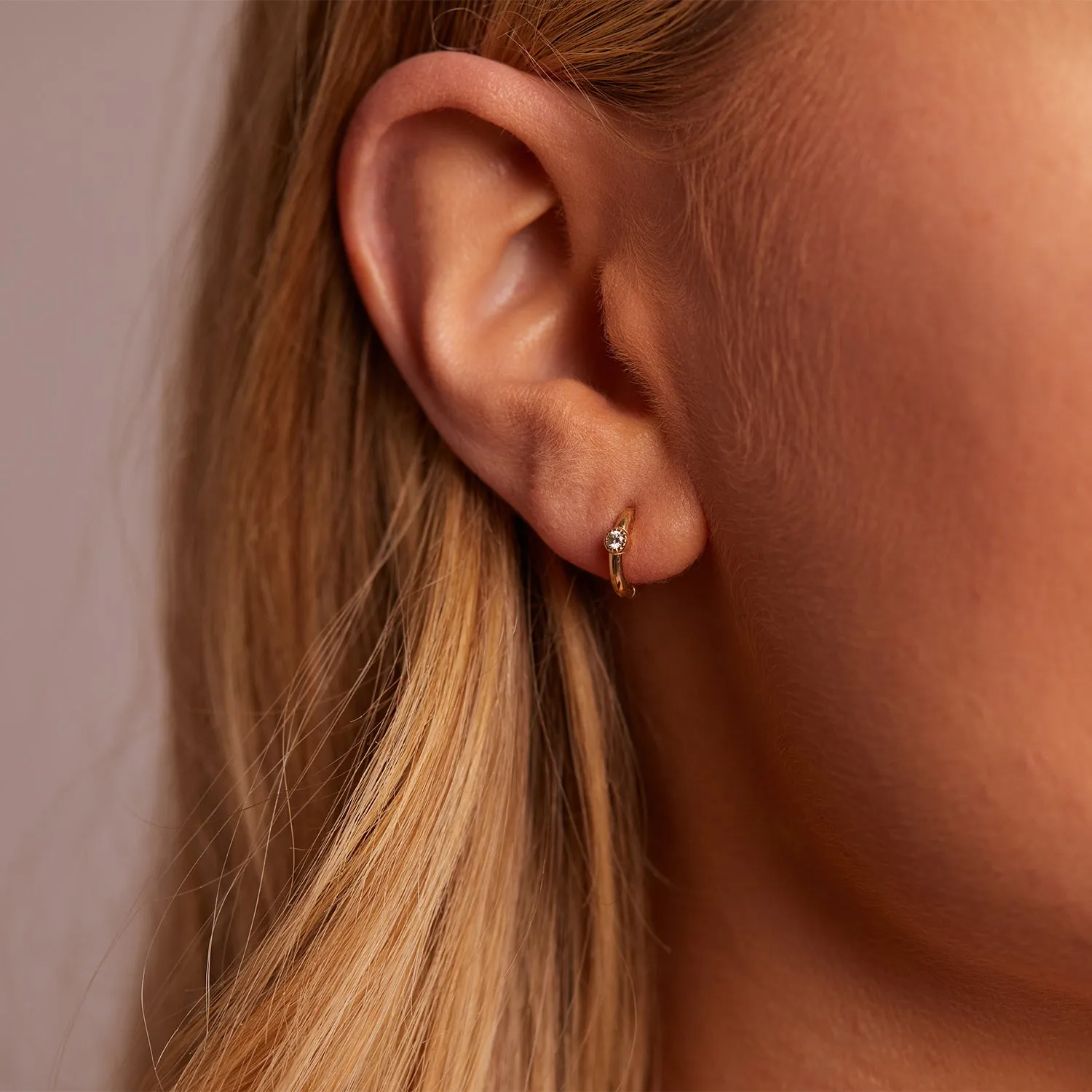 Shapes Round Huggie Earrings sold by Baby Gold product image thumbnail 5