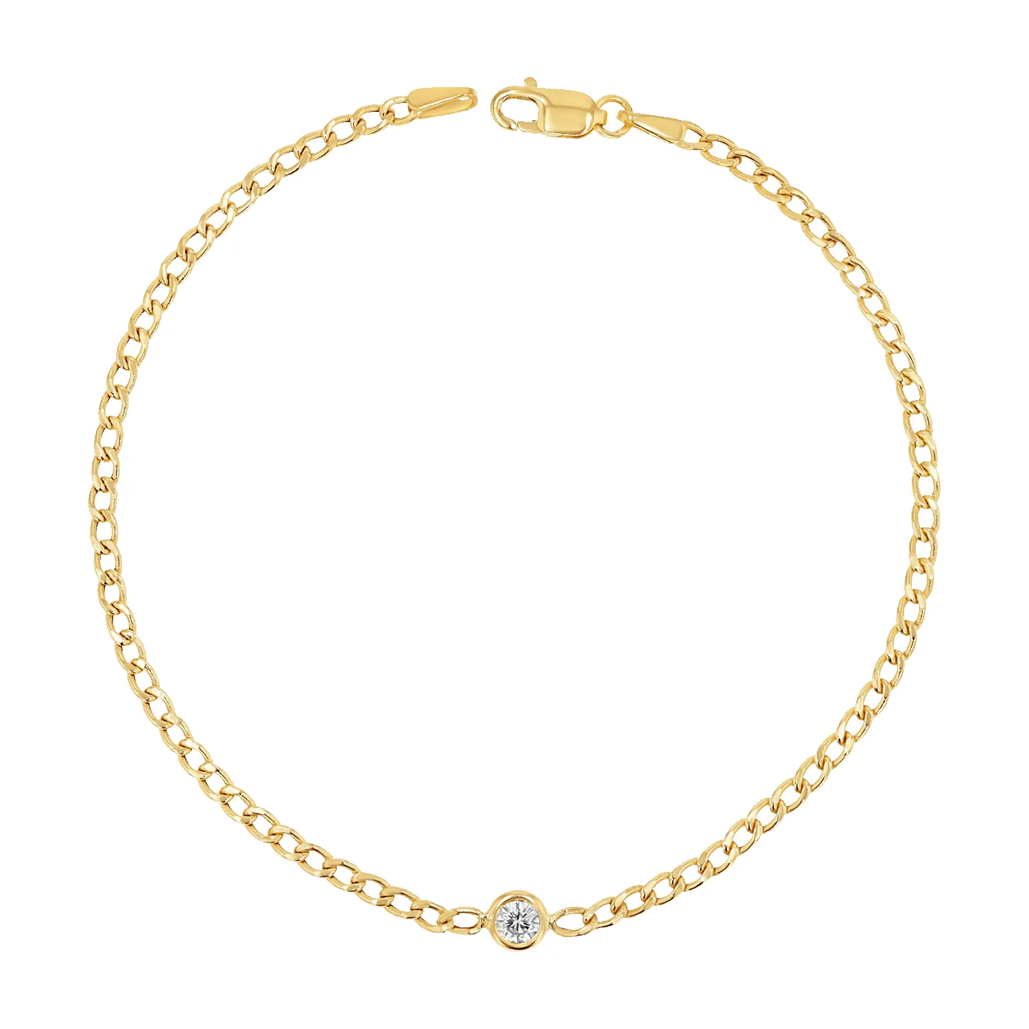 Cuban Link Floating Diamond Bracelet sold by Baby Gold