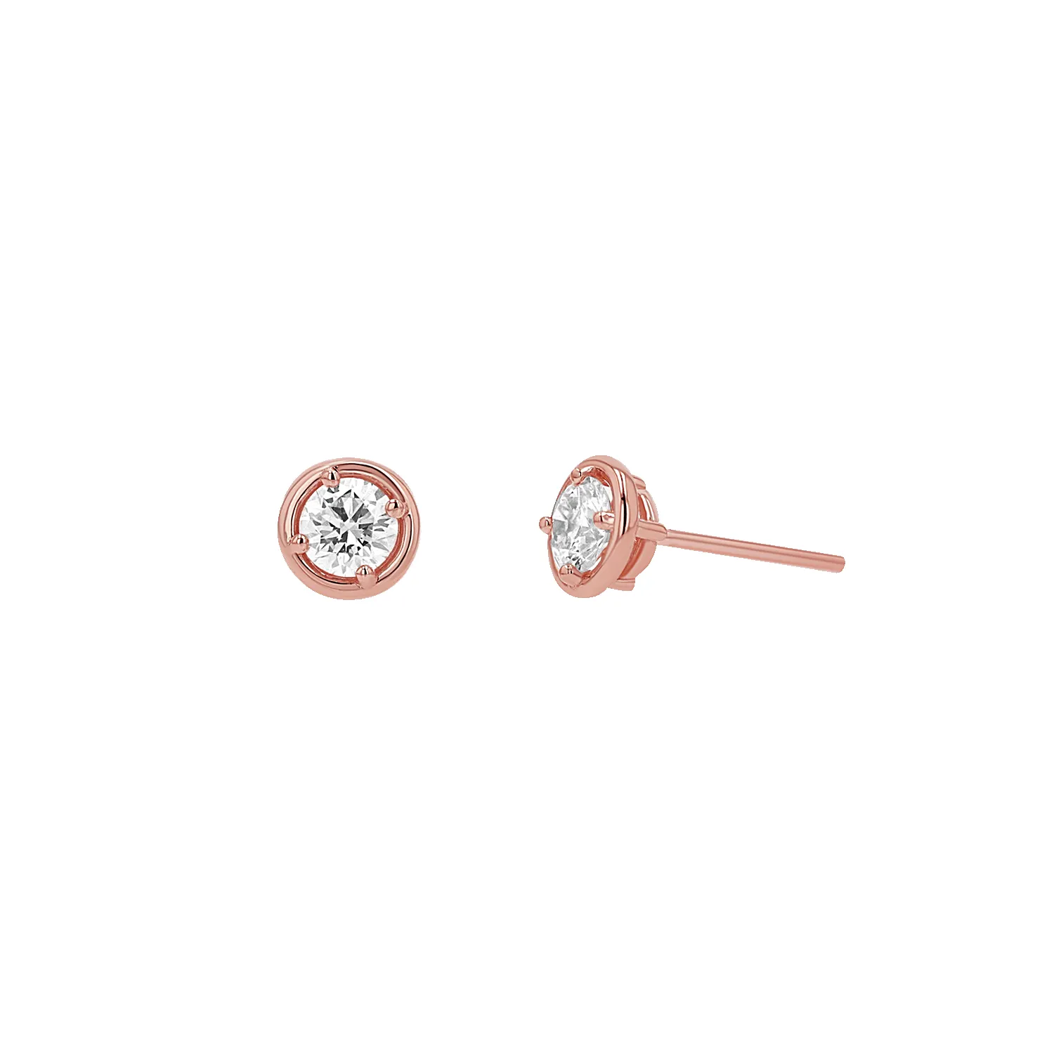 Round Diamond Stud Earrings sold by Baby Gold product image thumbnail 3