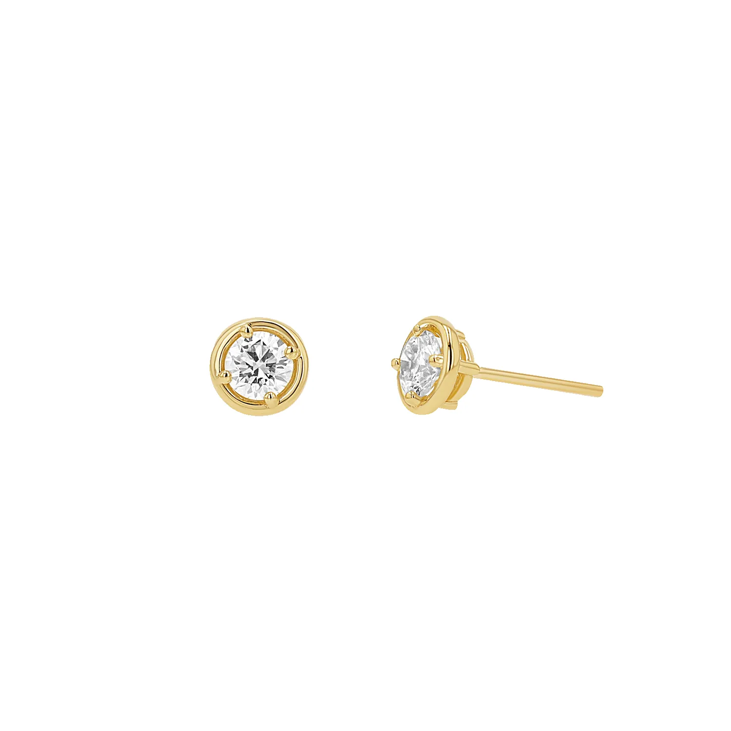 Round Diamond Stud Earrings sold by Baby Gold