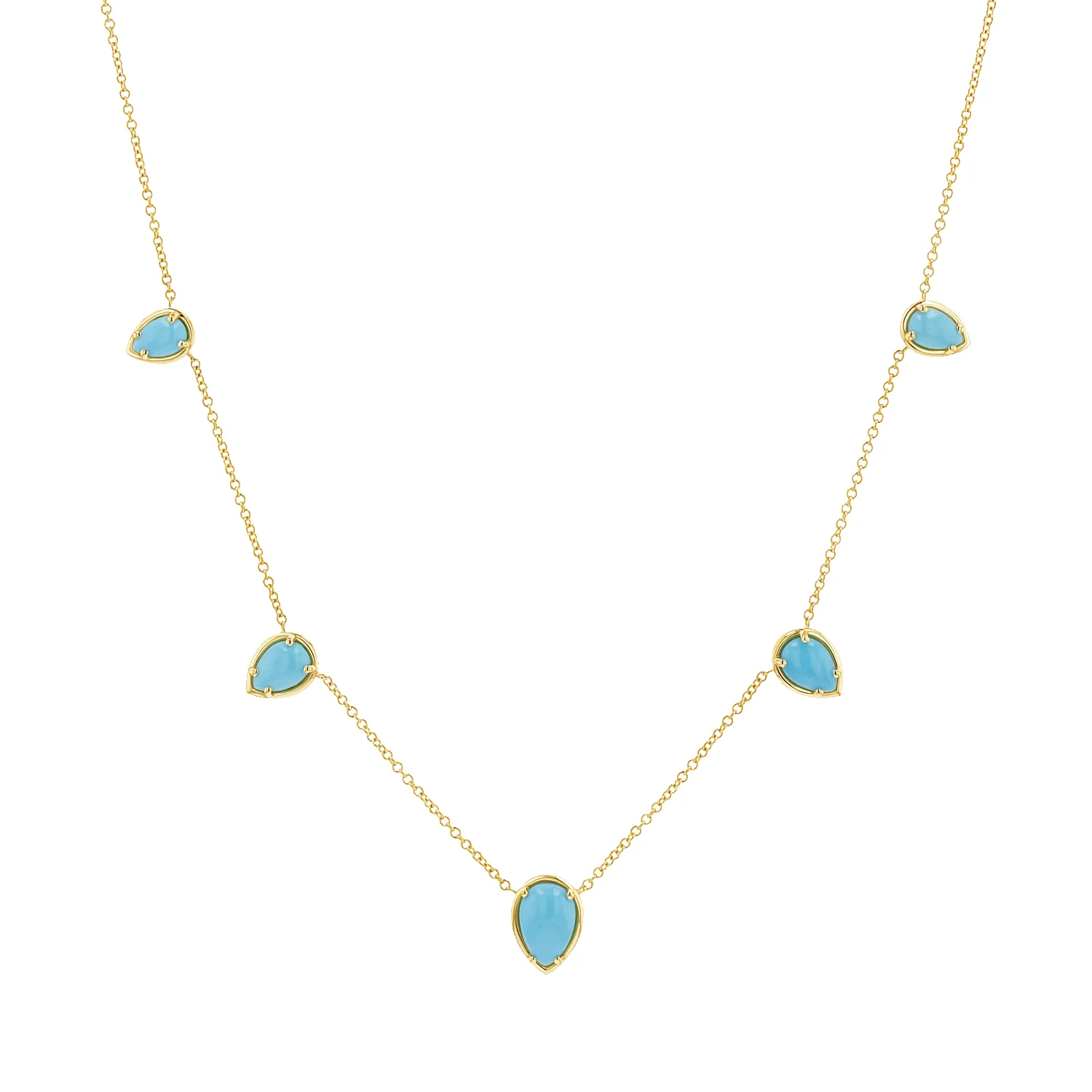Turquoise Tear Drop Strand Necklace sold by Baby Gold