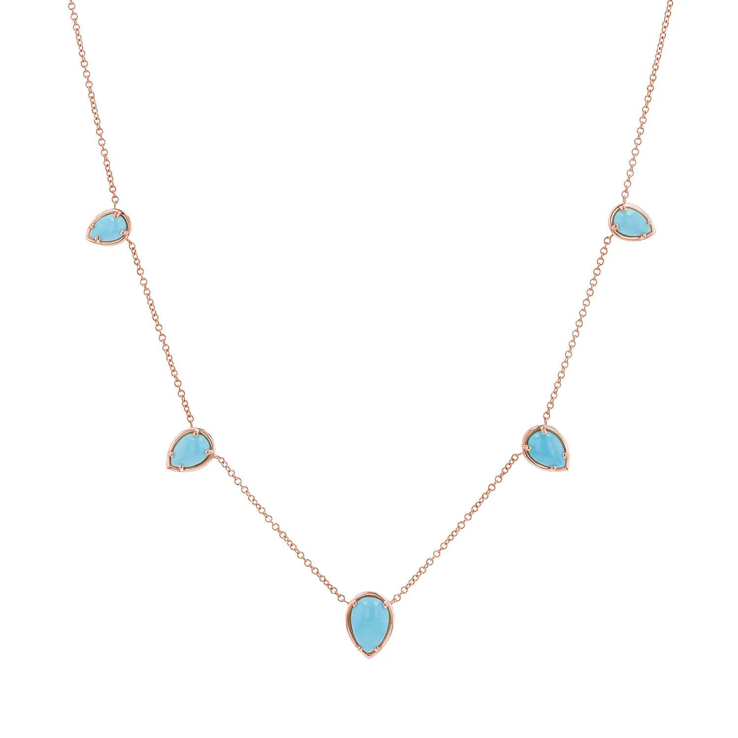 Turquoise Tear Drop Strand Necklace sold by Baby Gold product image thumbnail 3