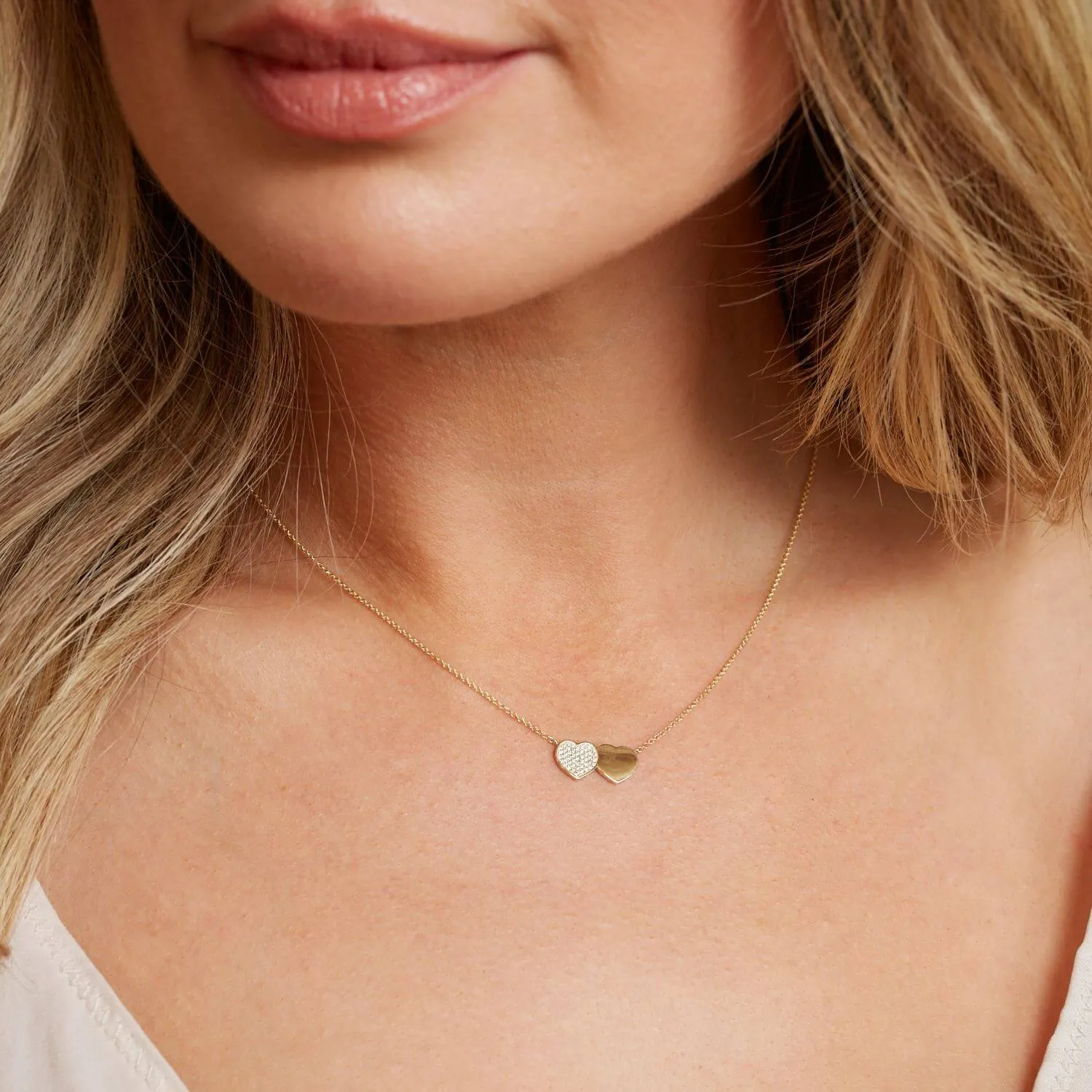 Twin Heart Necklace sold by Baby Gold product image thumbnail 4