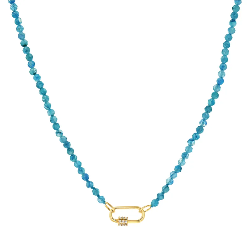 Blue Apatite Connector Necklace sold by Baby Gold