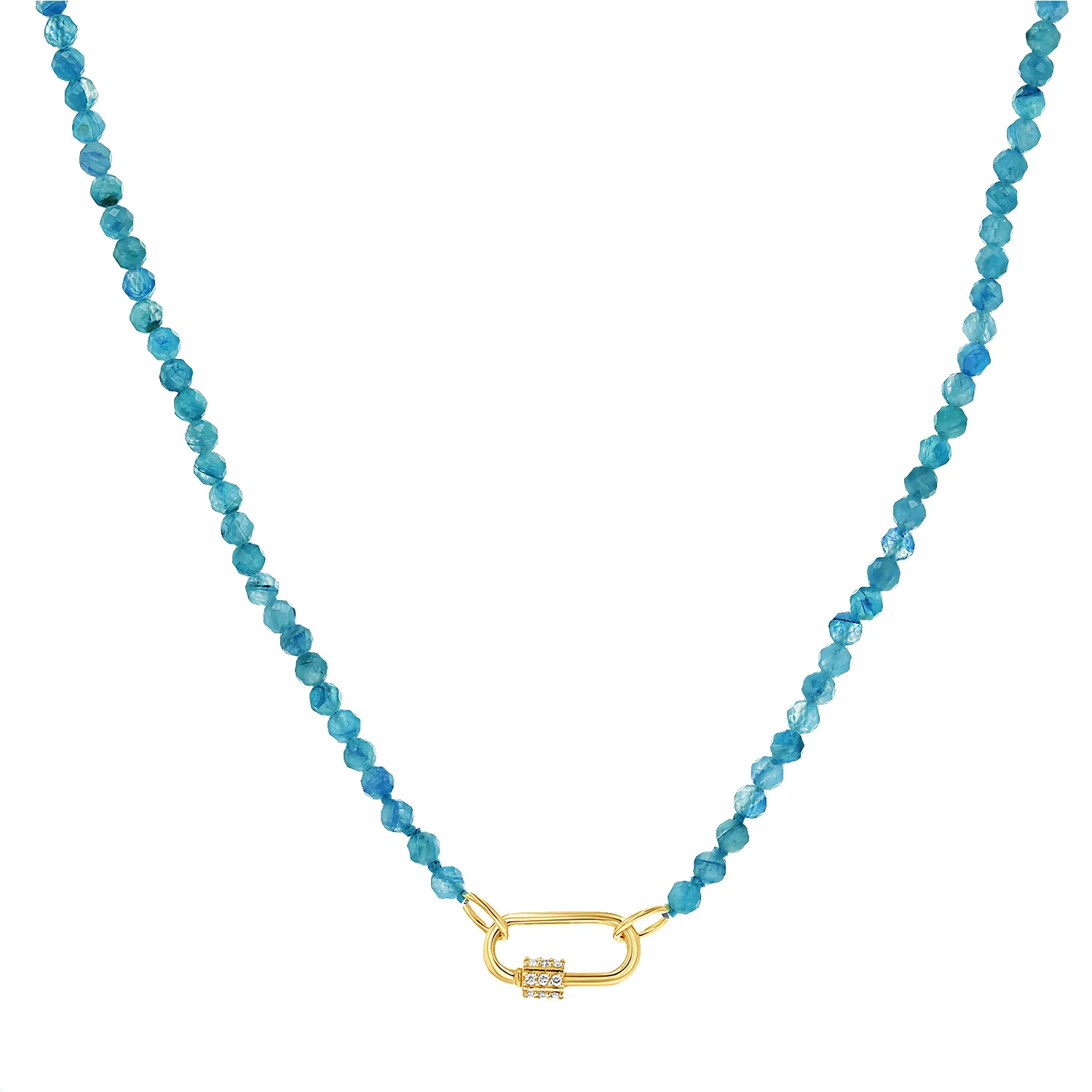 Blue Apatite Connector Necklace sold by Baby Gold
