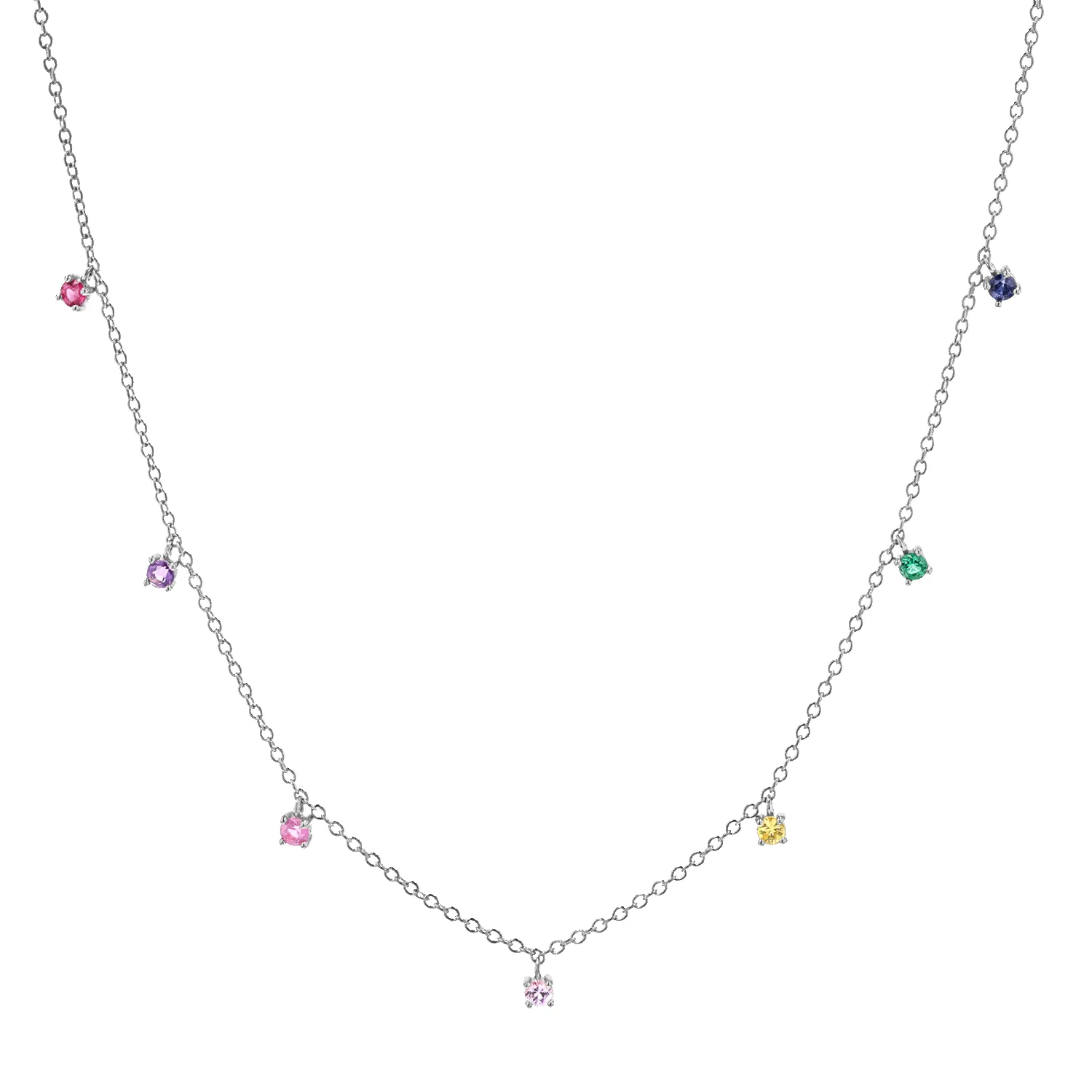 Rainbow Gemstone Drop Necklace sold by Baby Gold product image thumbnail 2