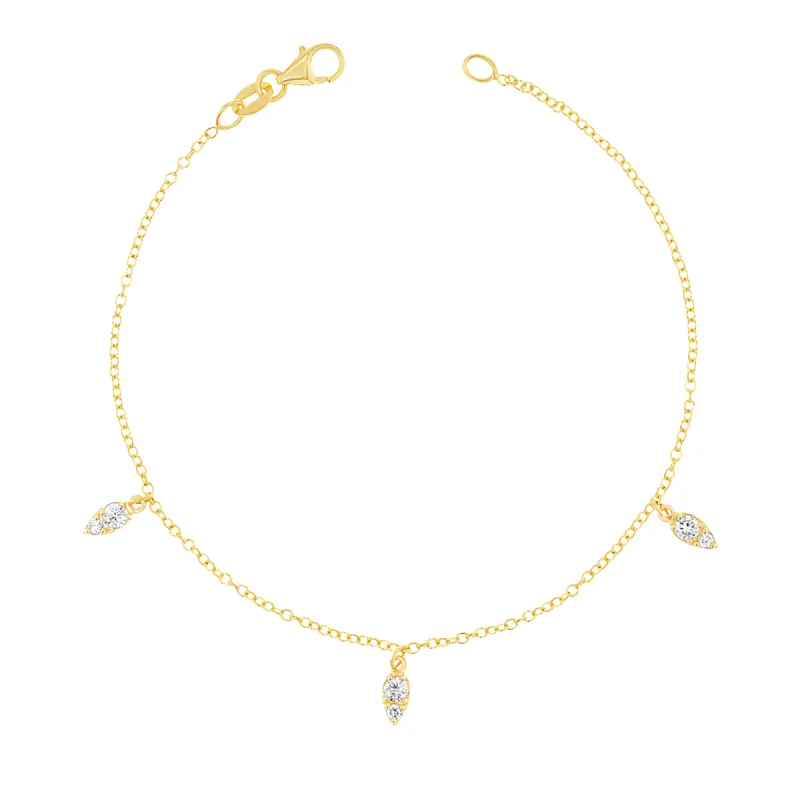 Diamond Pear Drop Bracelet sold by Baby Gold