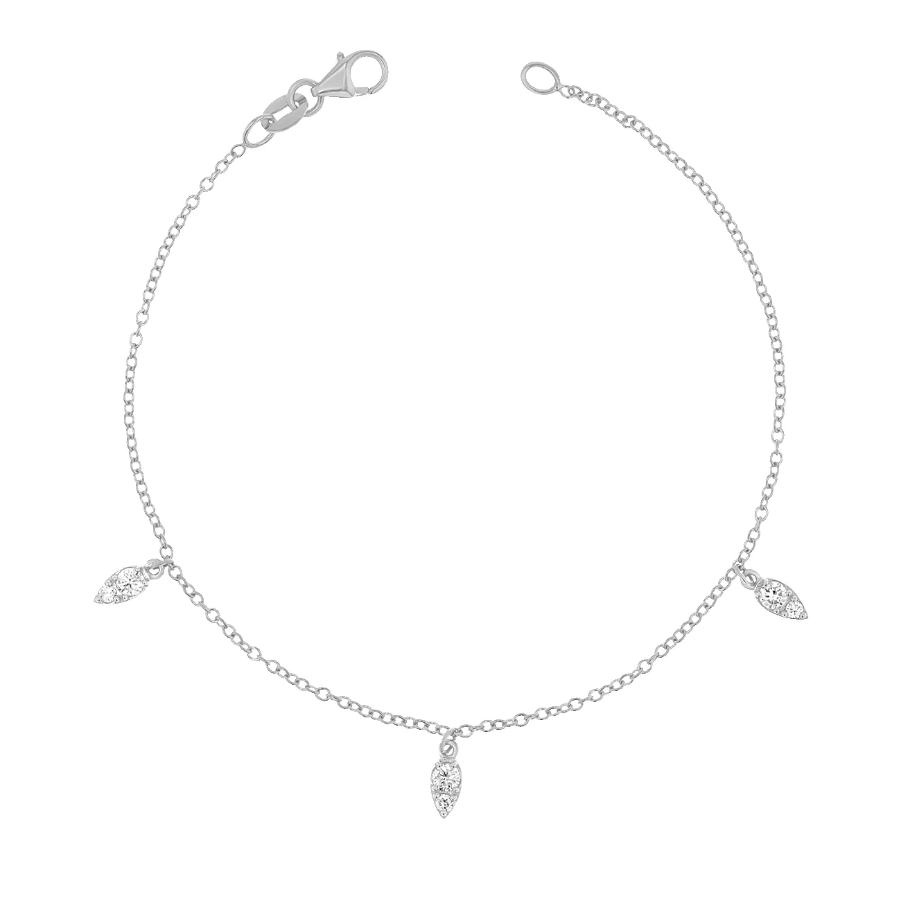 Diamond Pear Drop Bracelet sold by Baby Gold product image thumbnail 2
