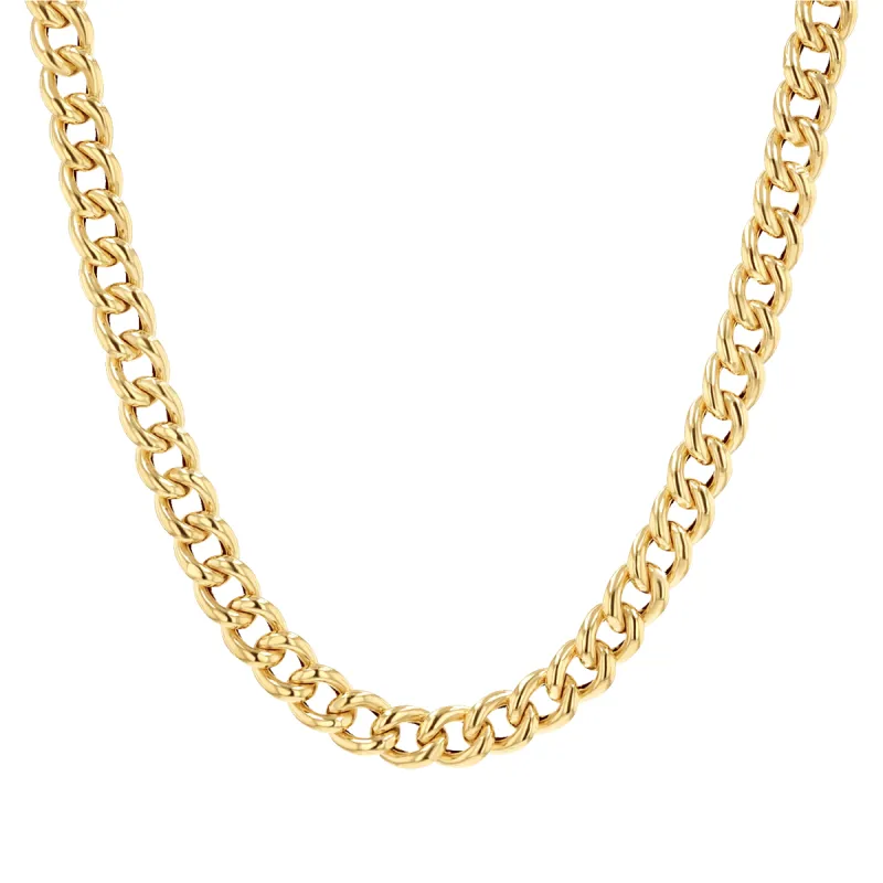 14K Grand Cuban Curb Link Necklace sold by Baby Gold