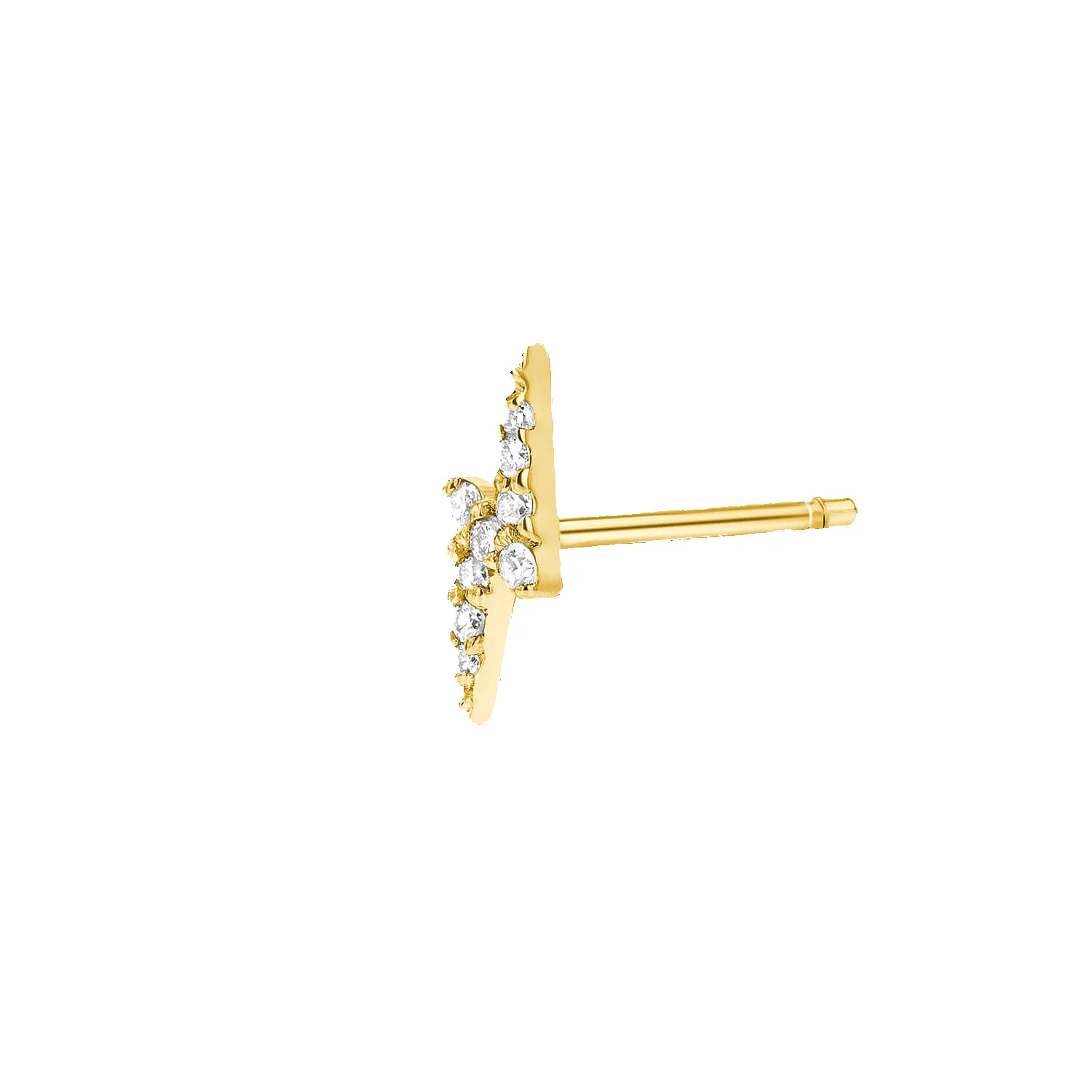 Diamond Lightning Bolt Stud Earrings sold by Baby Gold product image thumbnail 4