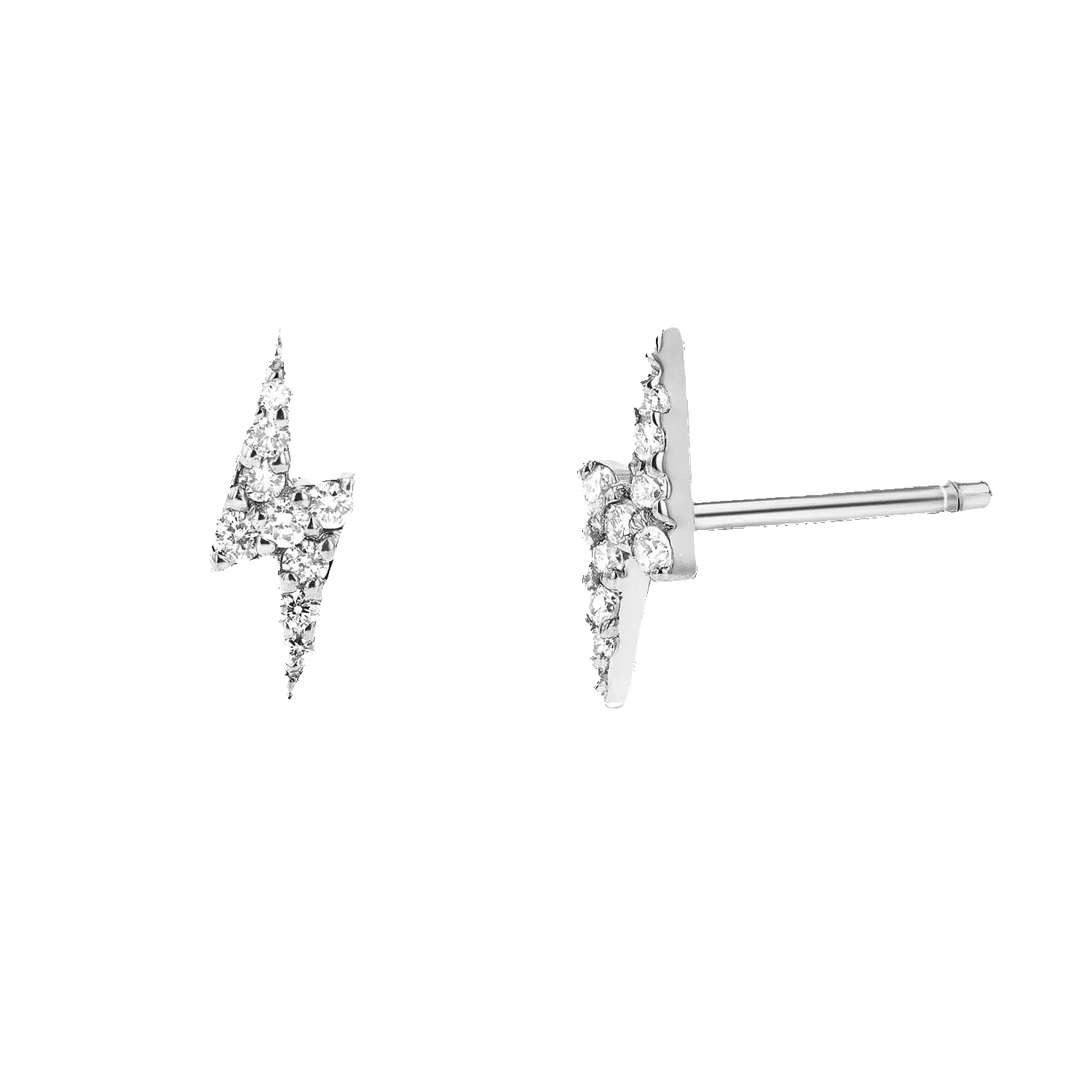 Diamond Lightning Bolt Stud Earrings sold by Baby Gold product image thumbnail 2