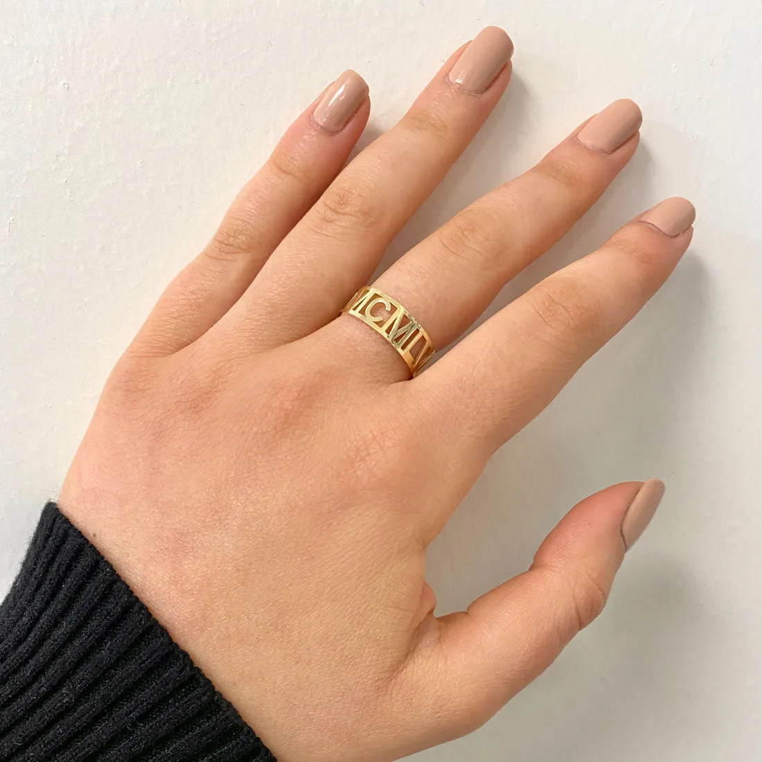 Custom Roman Numeral Ring sold by Baby Gold product image thumbnail 5