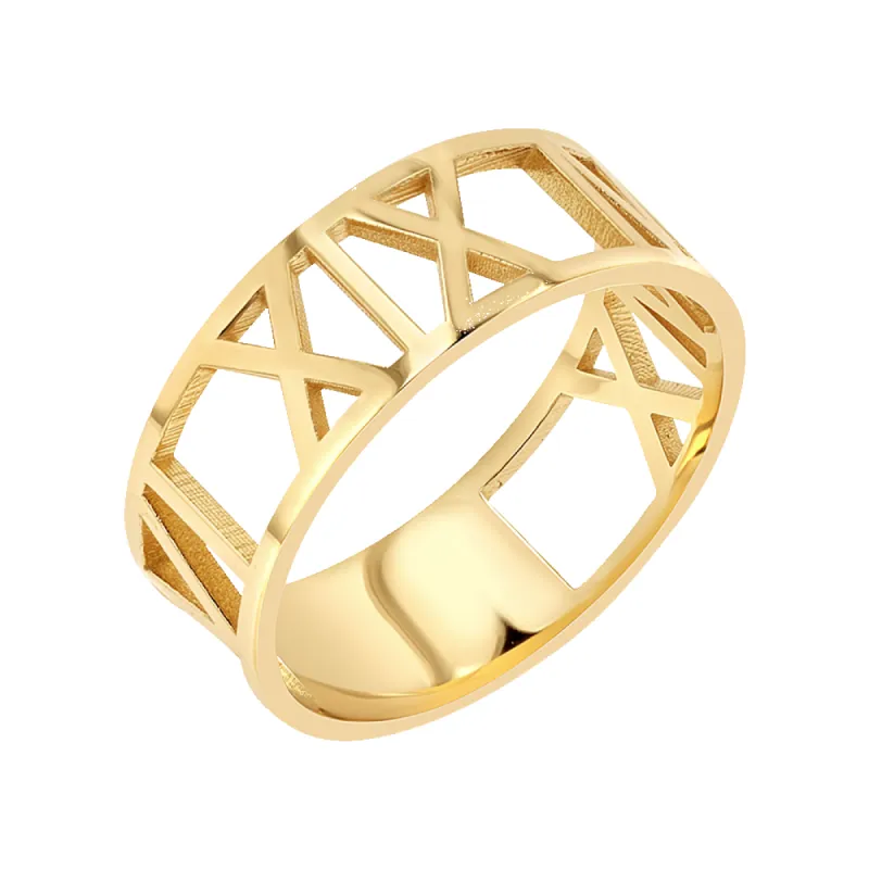 Custom Roman Numeral Ring sold by Baby Gold