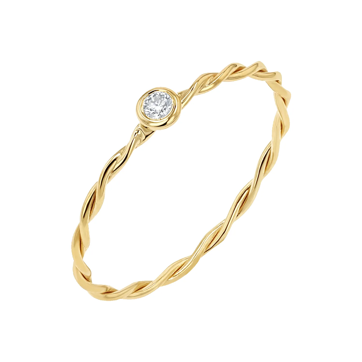 Diamond Bezel Twist Ring sold by Baby Gold