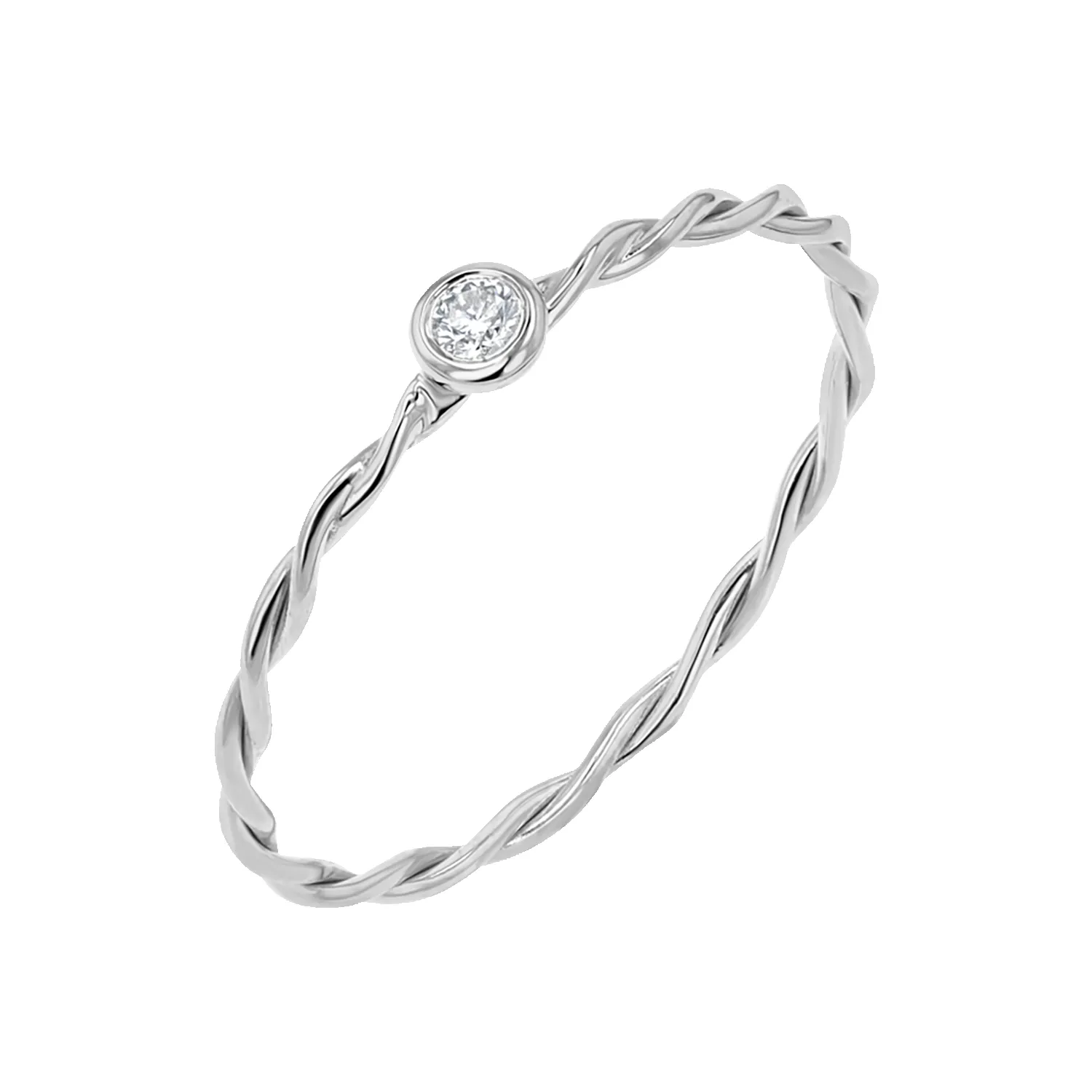 Diamond Bezel Twist Ring sold by Baby Gold product image thumbnail 2