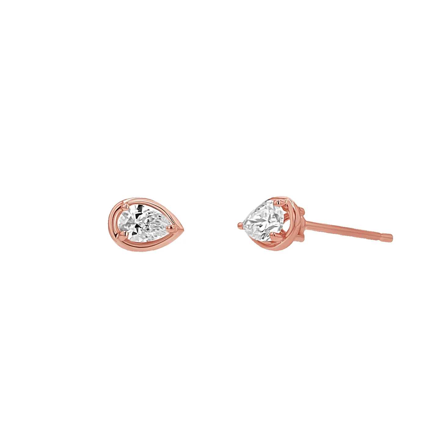 Pear Diamond Stud Earrings sold by Baby Gold product image thumbnail 3