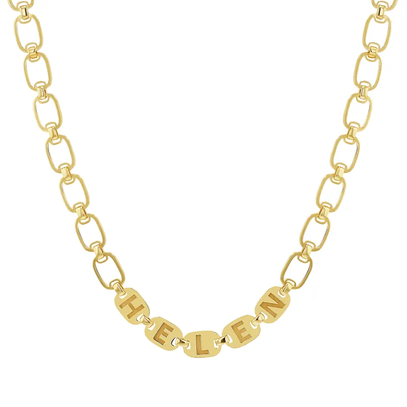 Custom Chain Link Name Necklace sold by Baby Gold