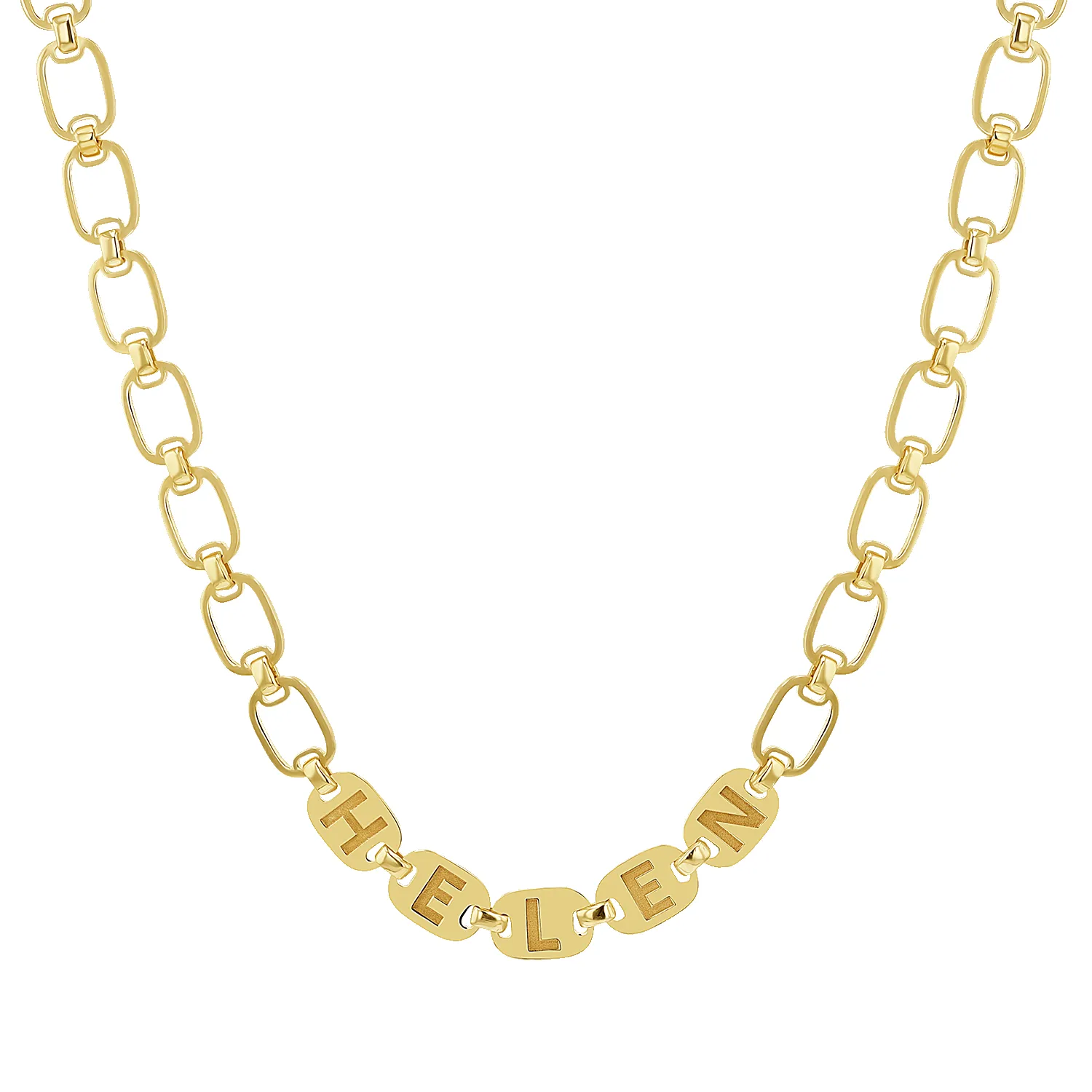 Custom Chain Link Name Necklace sold by Baby Gold