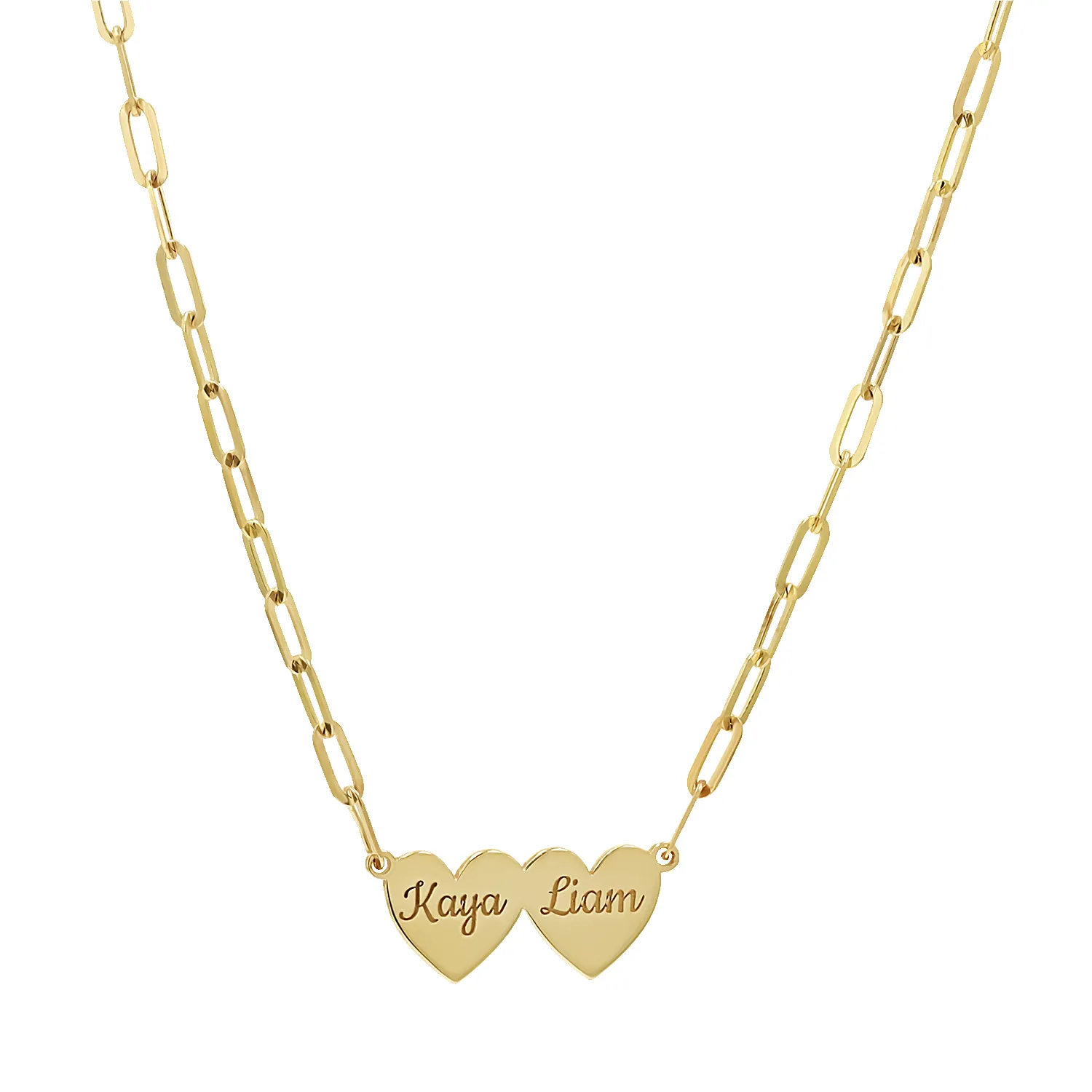 Engravable Multi Heart Paper Clip Necklace sold by Baby Gold product image thumbnail 2