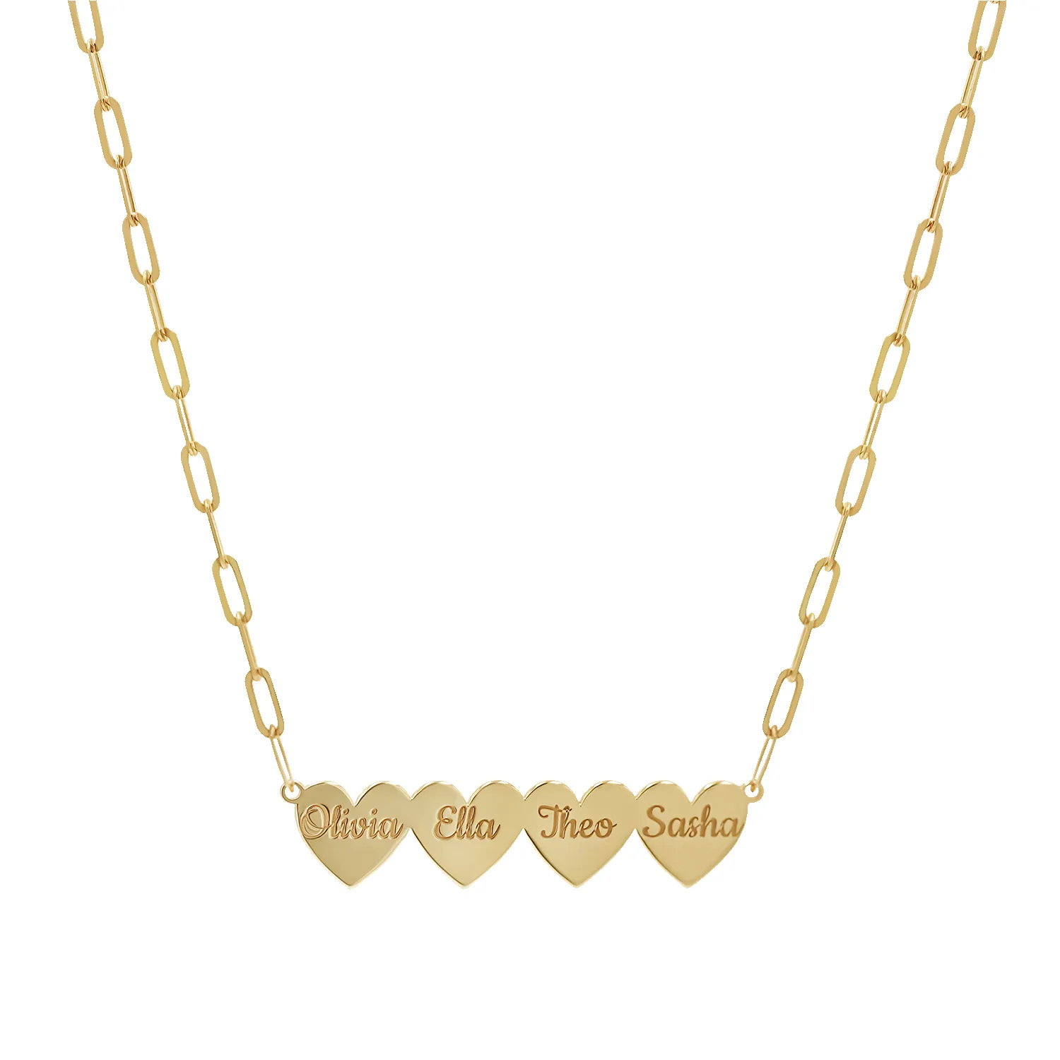 Engravable Multi Heart Paper Clip Necklace sold by Baby Gold product image thumbnail 4