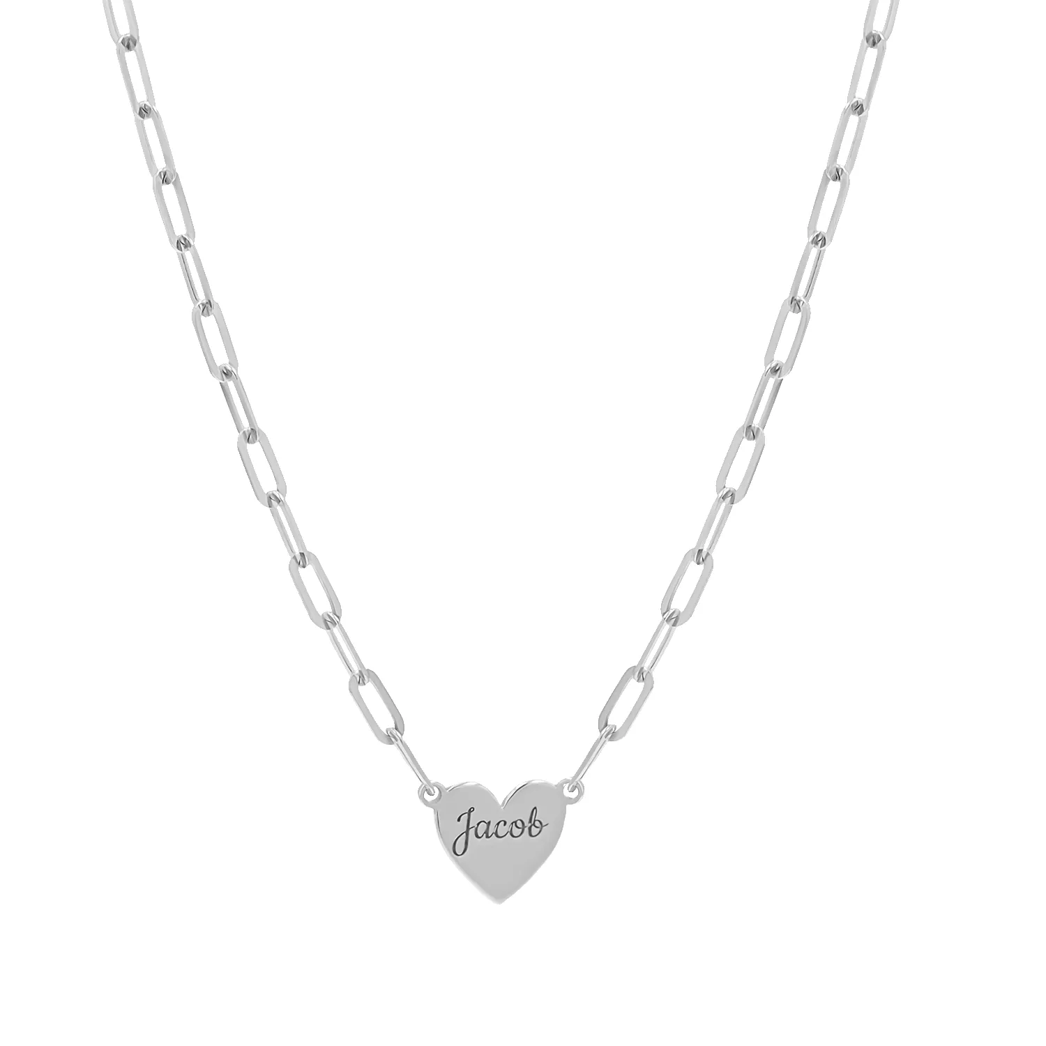 Engravable Multi Heart Paper Clip Necklace sold by Baby Gold product image thumbnail 5