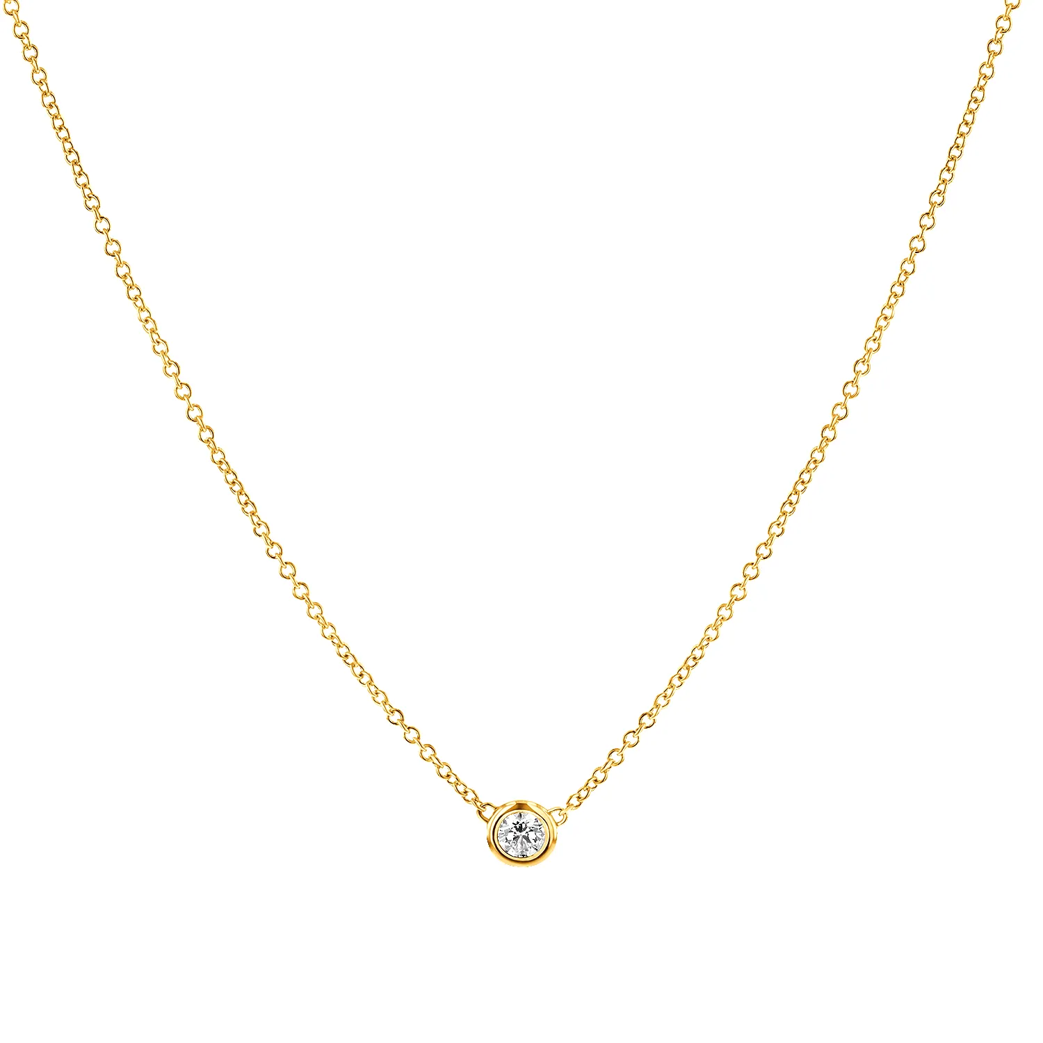 Diamond Solitaire Bezel Necklace sold by Baby Gold