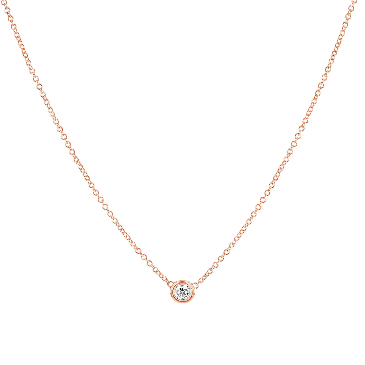 Diamond Solitaire Bezel Necklace sold by Baby Gold product image thumbnail 3
