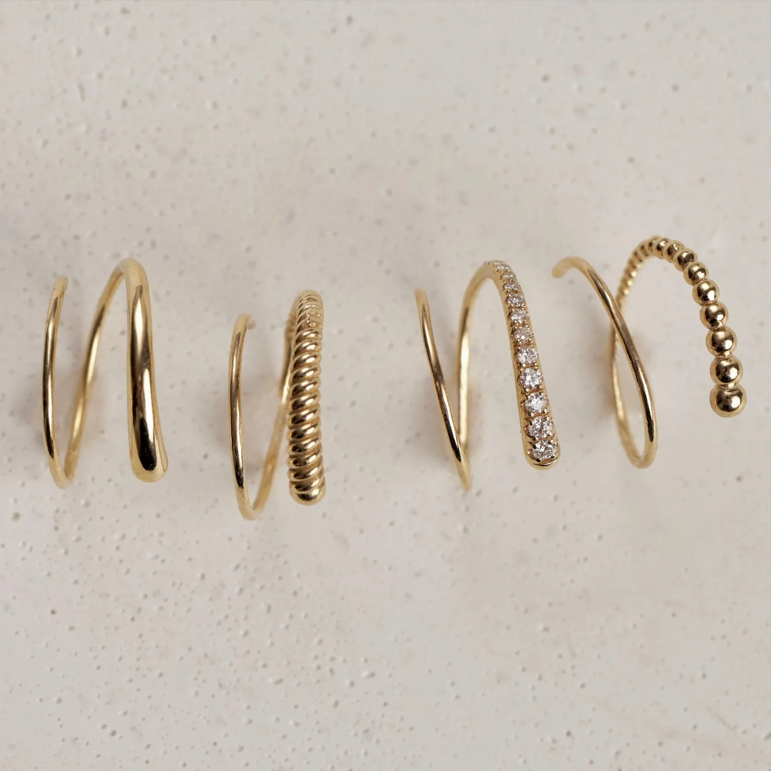 Diamond Coil Hoop Earrings sold by Baby Gold product image thumbnail 4