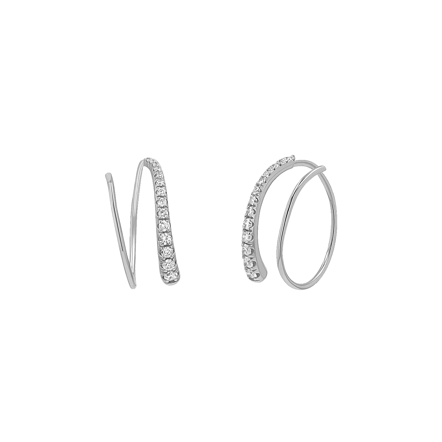 Diamond Coil Hoop Earrings sold by Baby Gold product image thumbnail 2