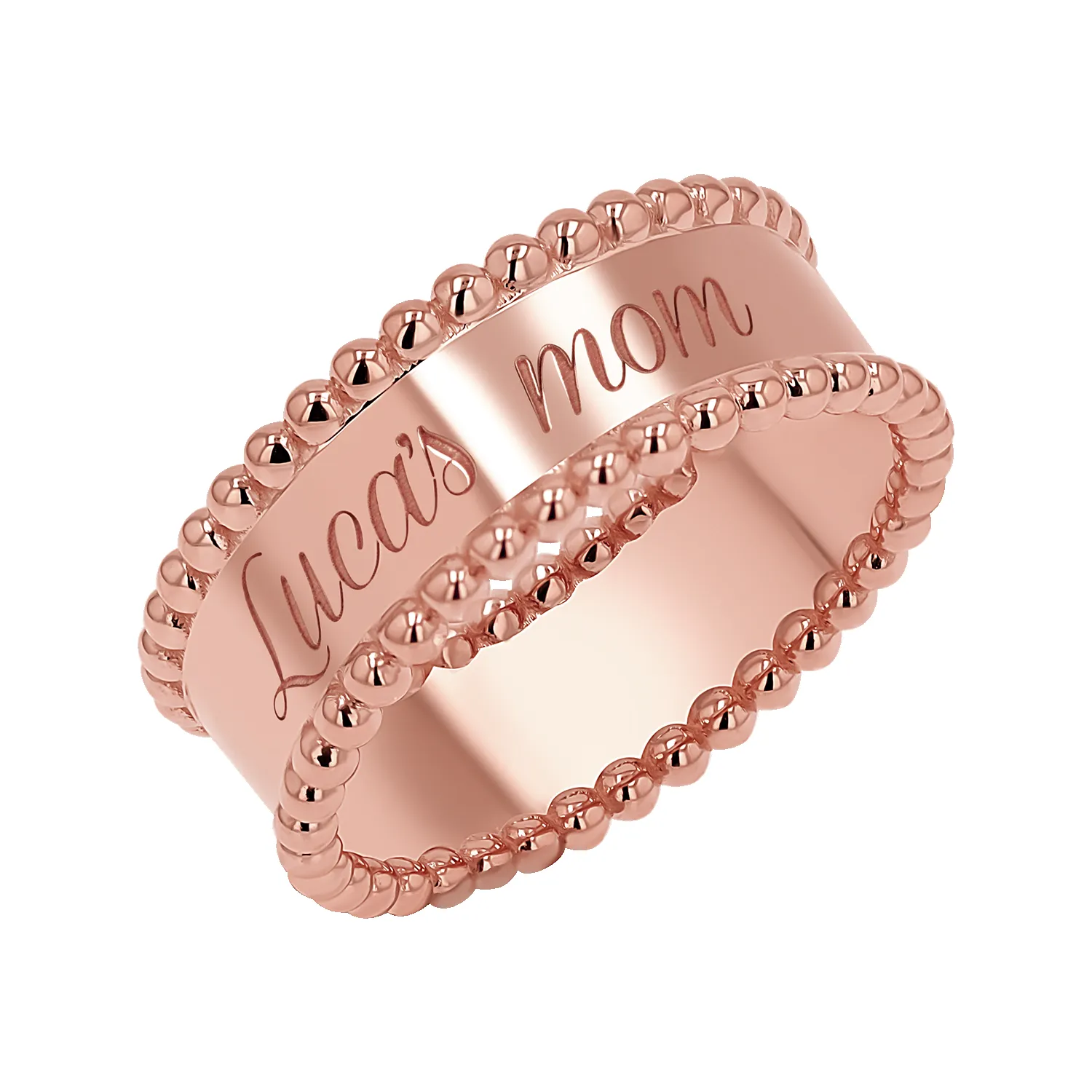 Engravable Beaded Dome Band sold by Baby Gold product image thumbnail 3