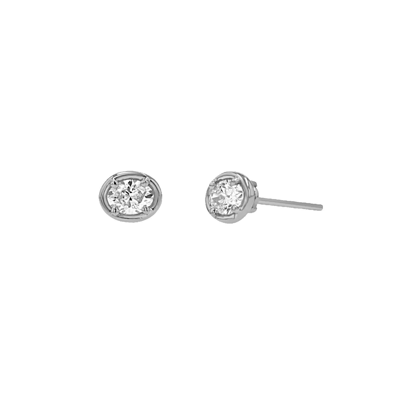 Oval Diamond Stud Earrings sold by Baby Gold product image thumbnail 2