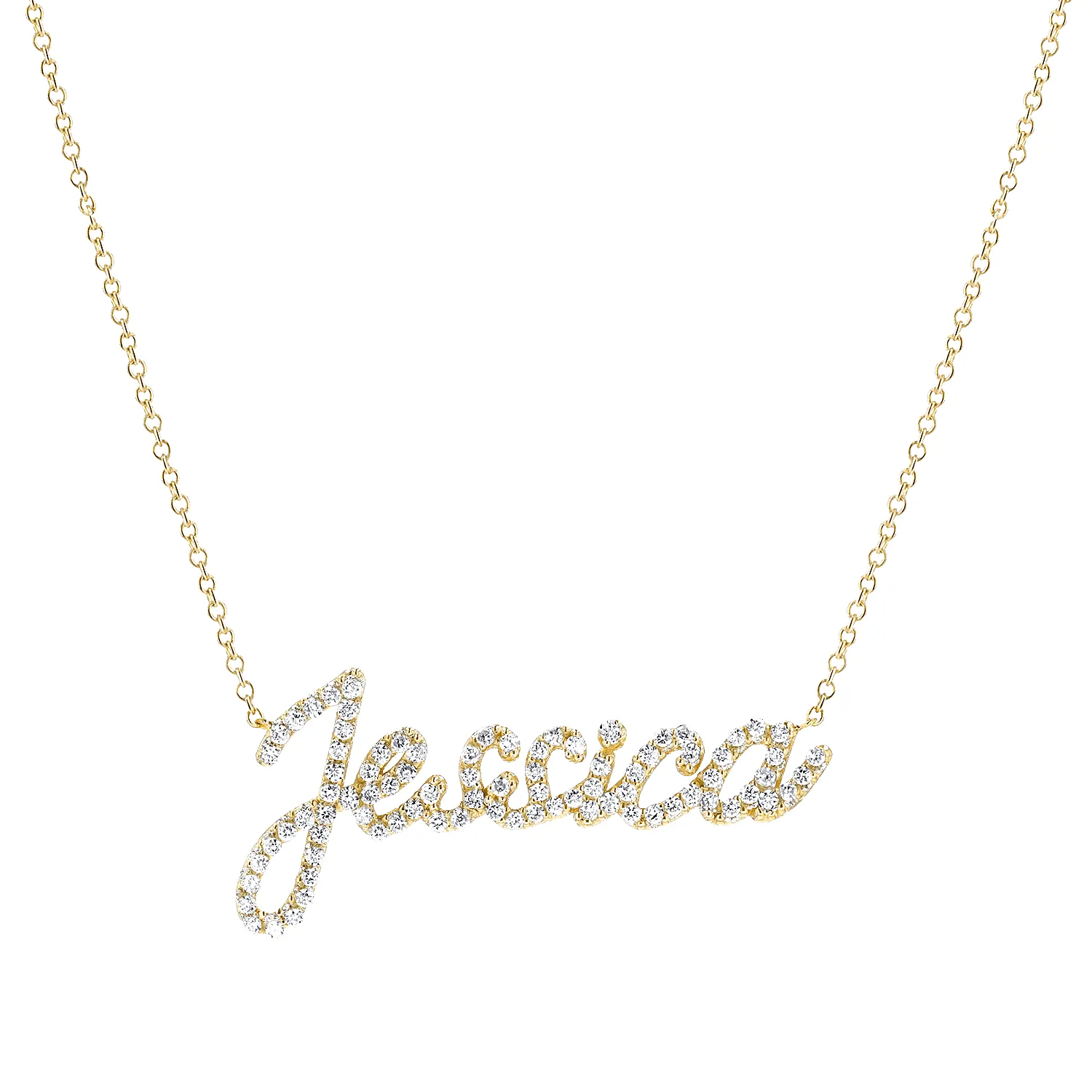 Diamond Custom Script Name Necklace sold by Baby Gold