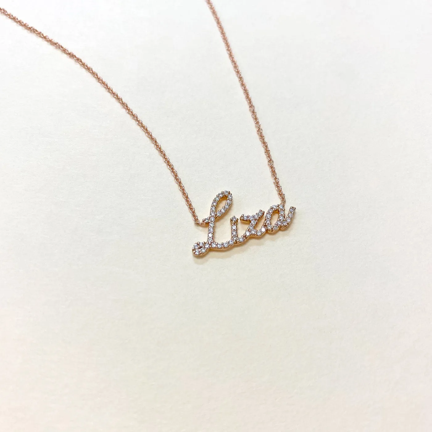 Diamond Custom Script Name Necklace sold by Baby Gold product image thumbnail 5