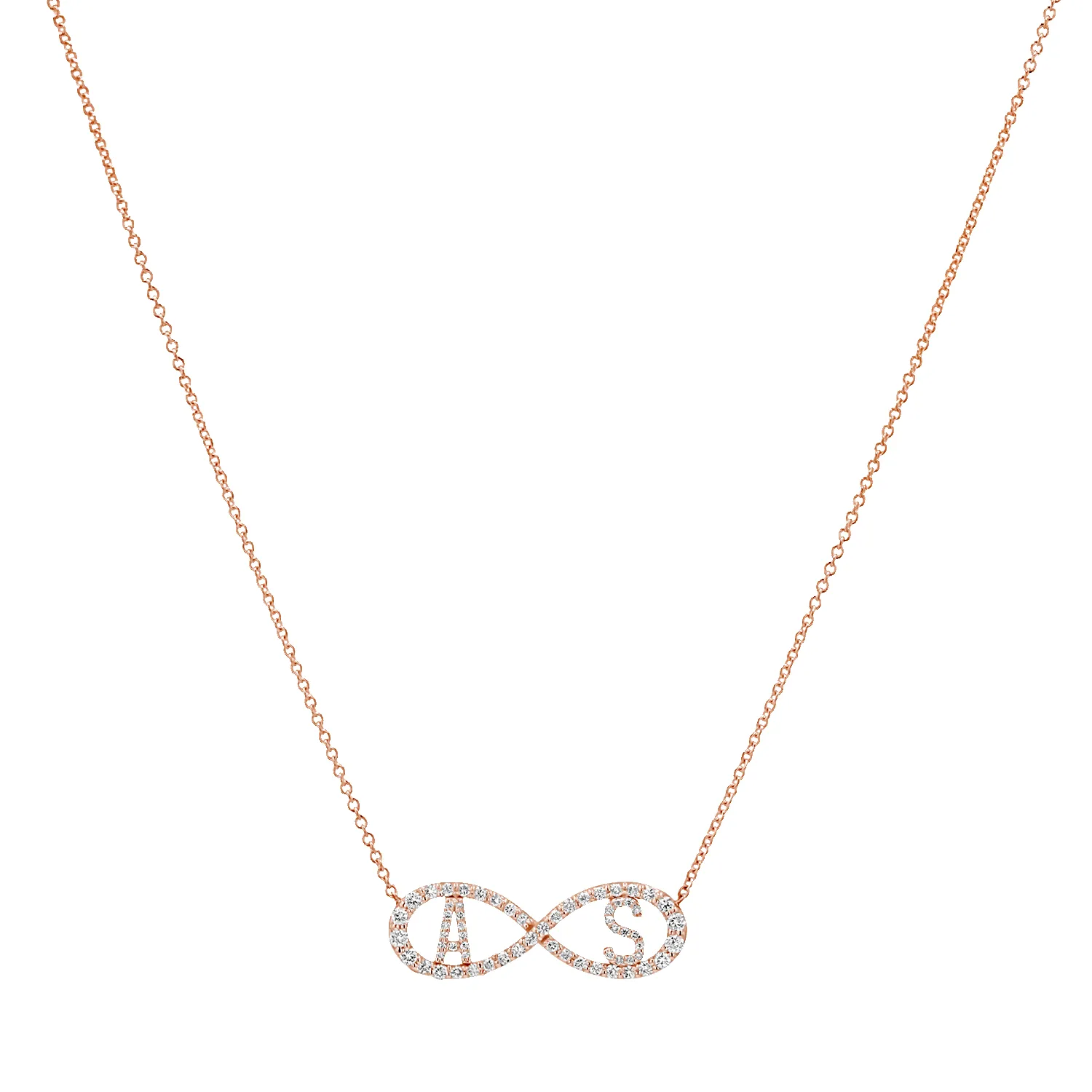 Diamond Infinity Letter Necklace sold by Baby Gold product image thumbnail 3