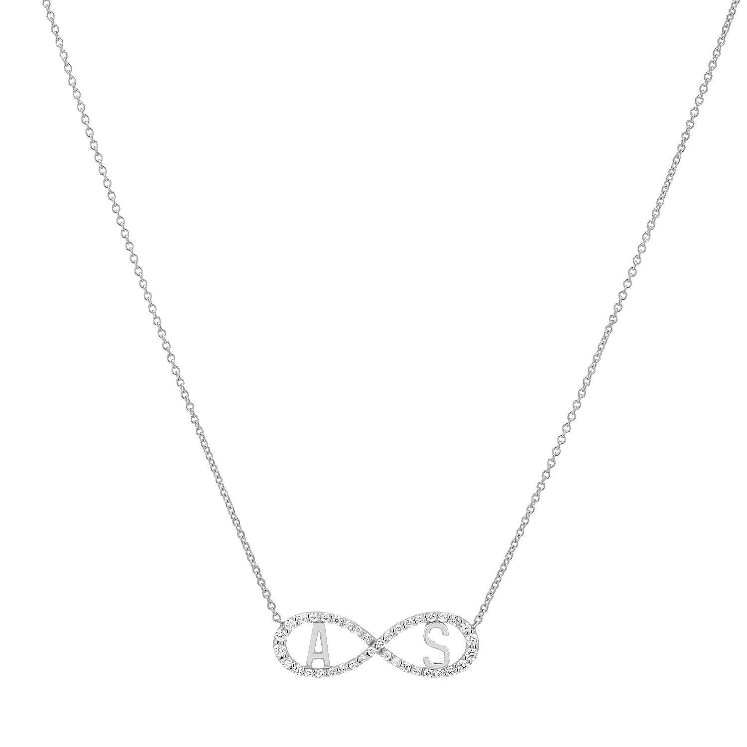 Diamond Infinity Letter Necklace sold by Baby Gold product image thumbnail 5