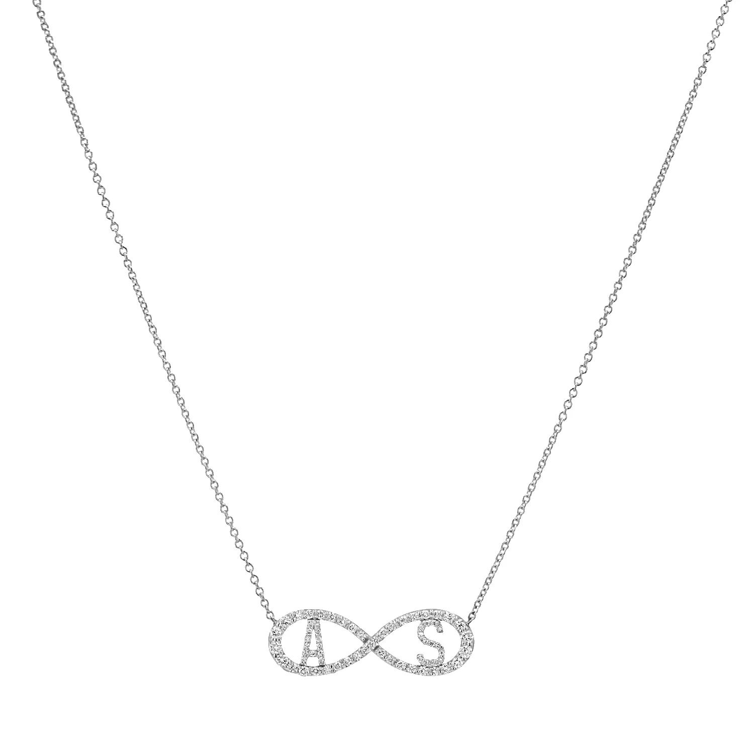 Diamond Infinity Letter Necklace sold by Baby Gold product image thumbnail 2