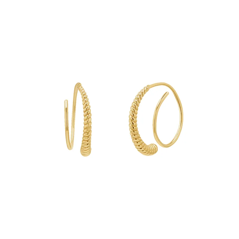 Twist Coil Hoop Earrings sold by Baby Gold