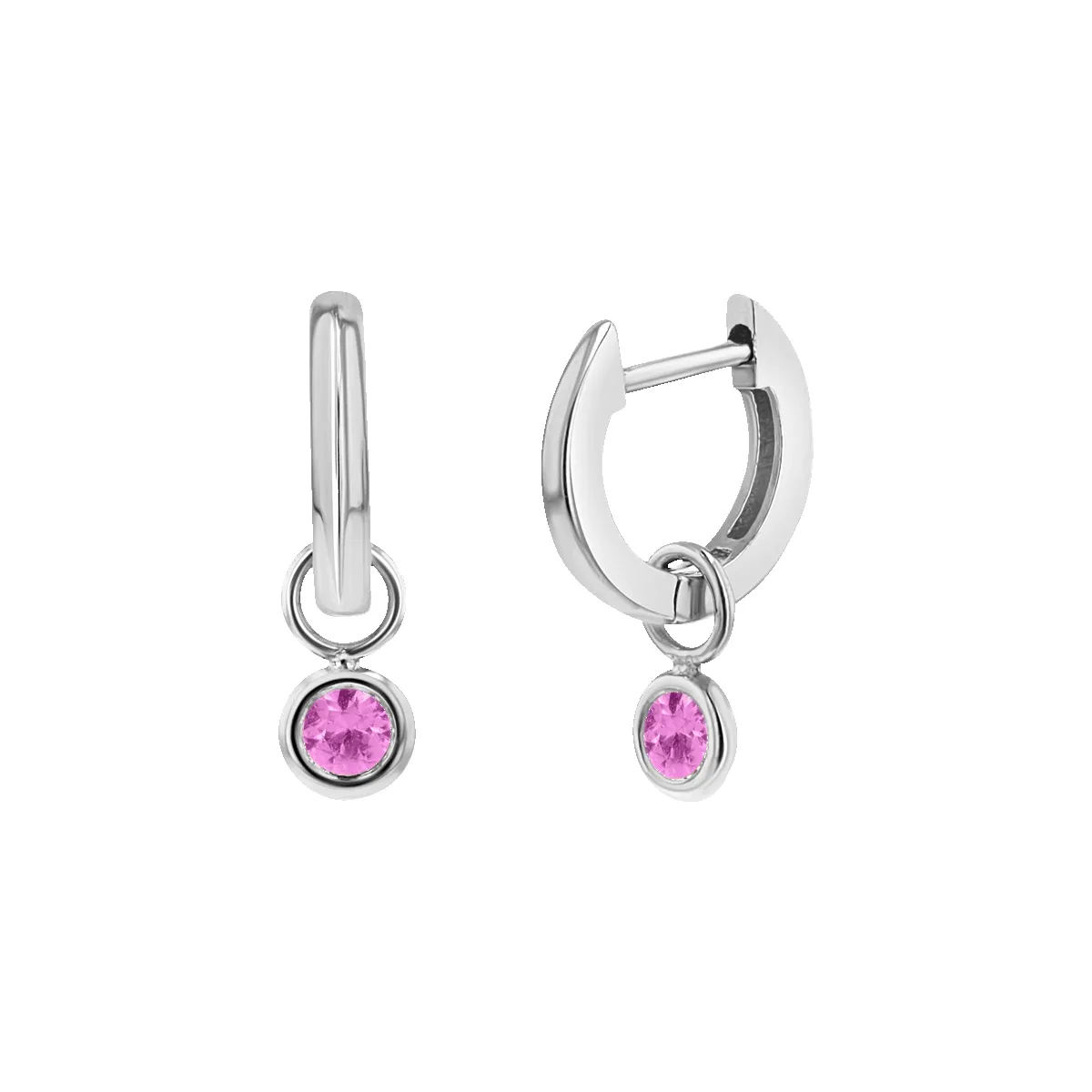 Gemstone Drop Huggies Hoops sold by Baby Gold product image thumbnail 2