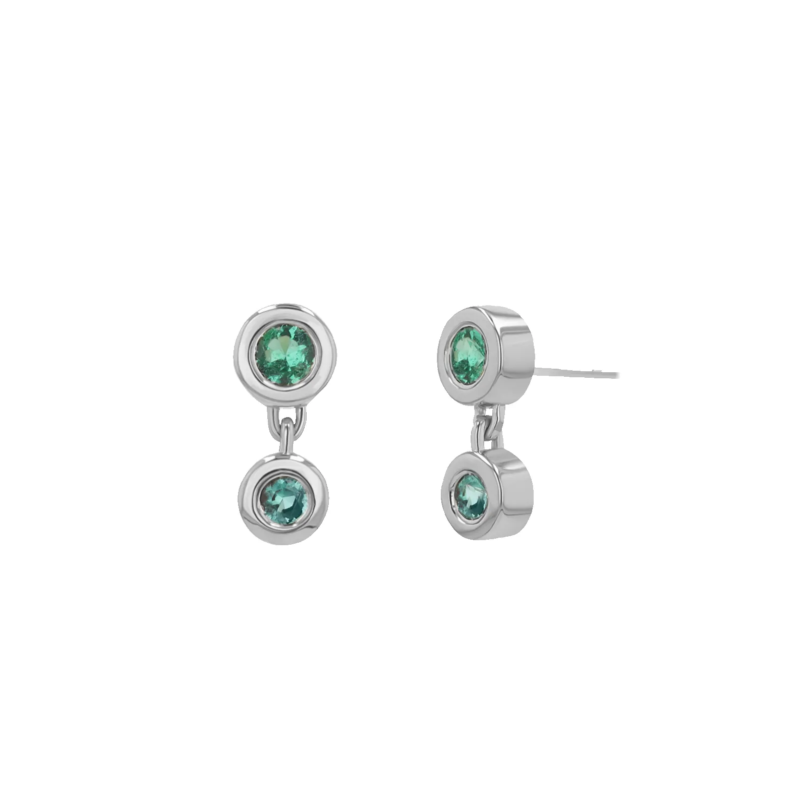 Linked Emerald Duo Studs sold by Baby Gold product image thumbnail 2
