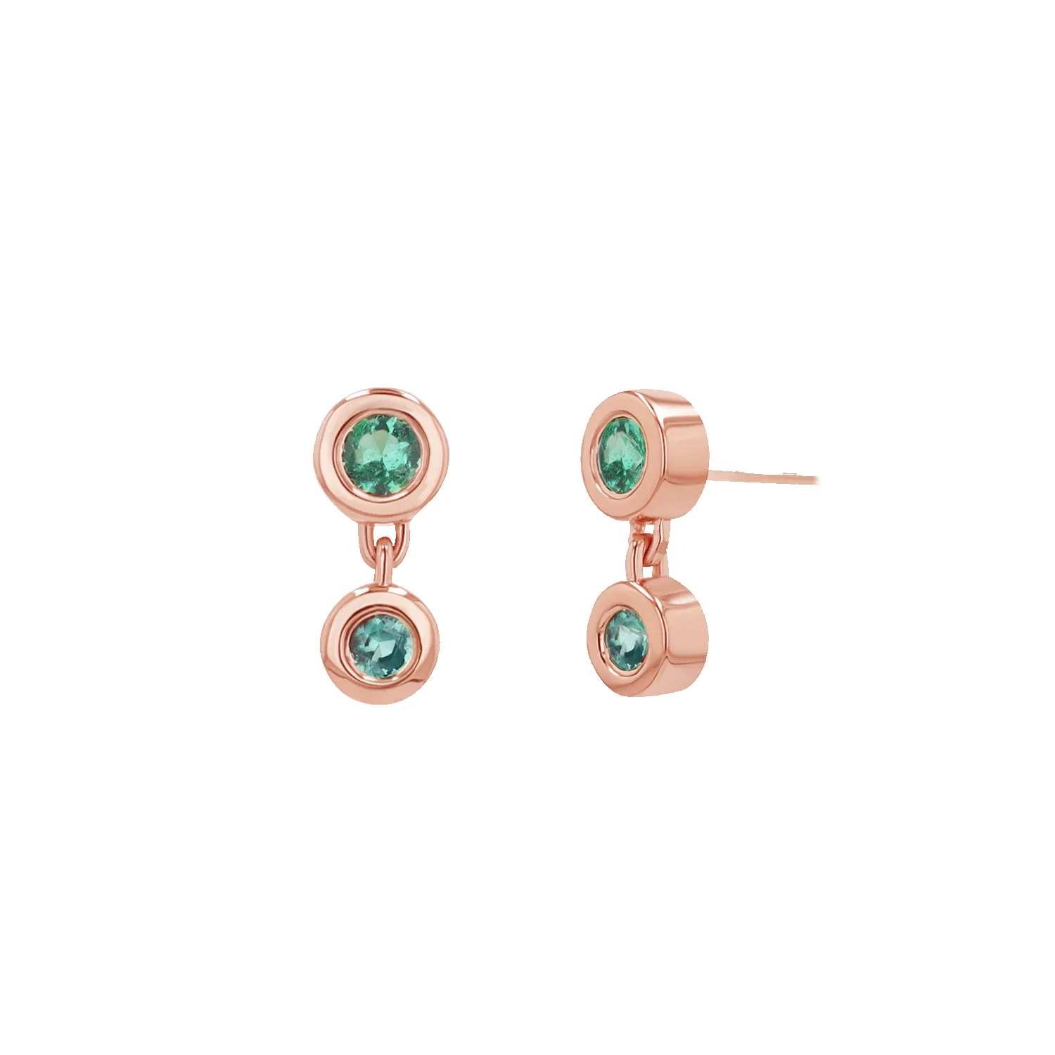 Linked Emerald Duo Studs sold by Baby Gold product image thumbnail 3