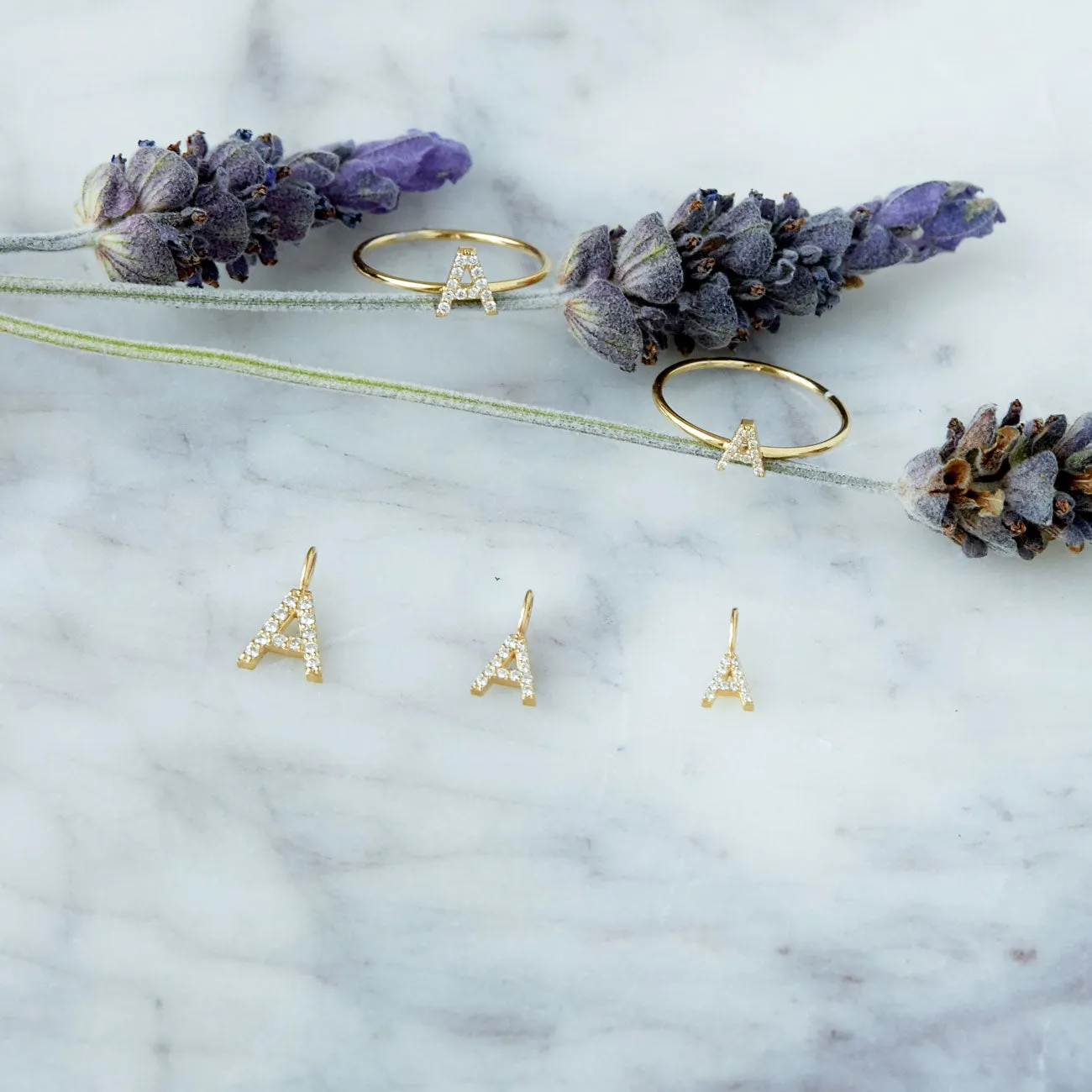 Diamond Pave Letter Charm sold by Baby Gold product image thumbnail 5