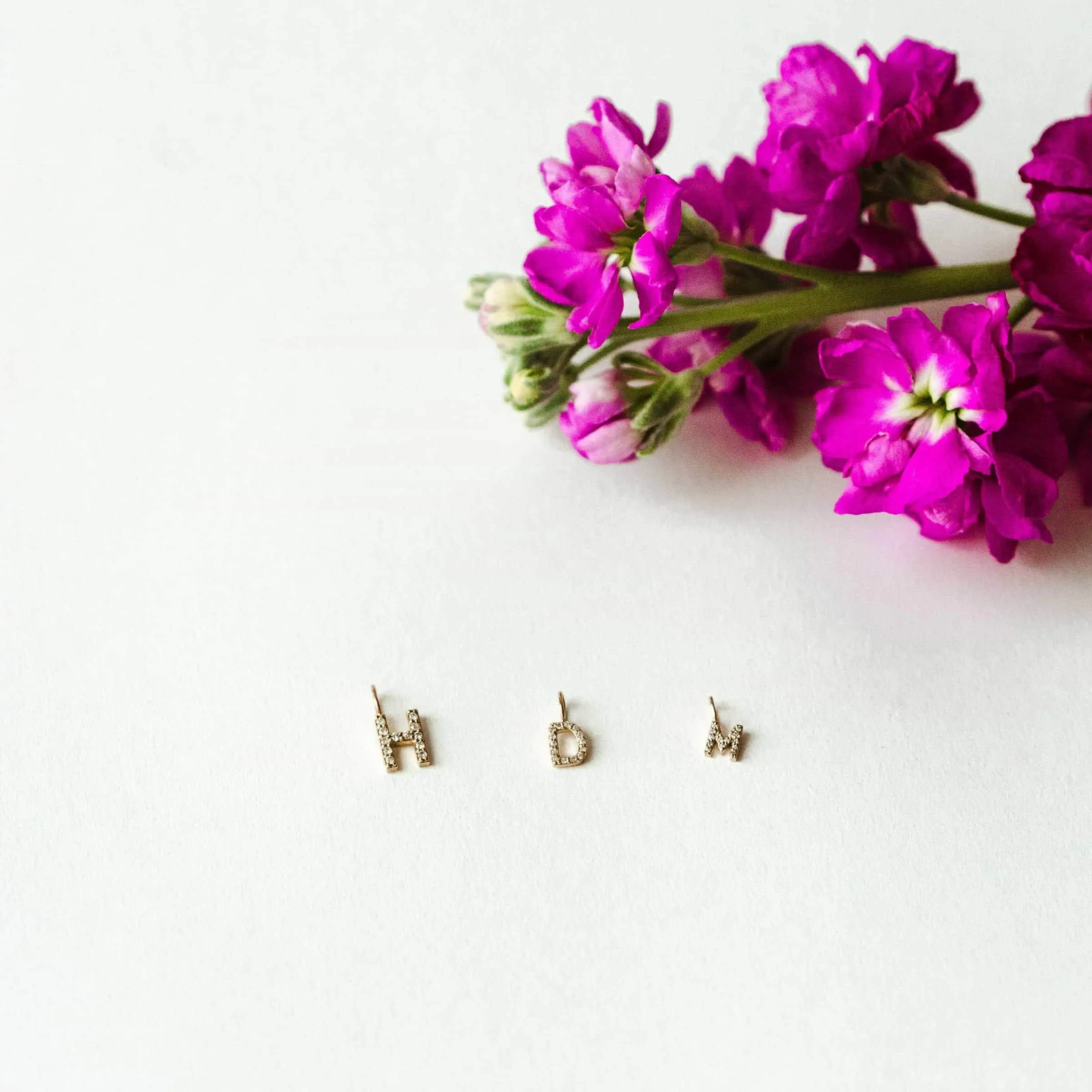 Diamond Pave Letter Charm sold by Baby Gold product image thumbnail 4