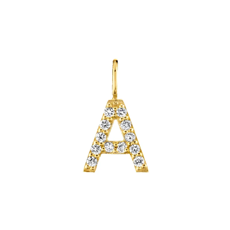 Diamond Pave Letter Charm sold by Baby Gold