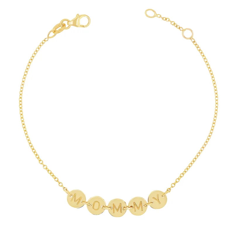Round Bubble Name Bracelet sold by Baby Gold