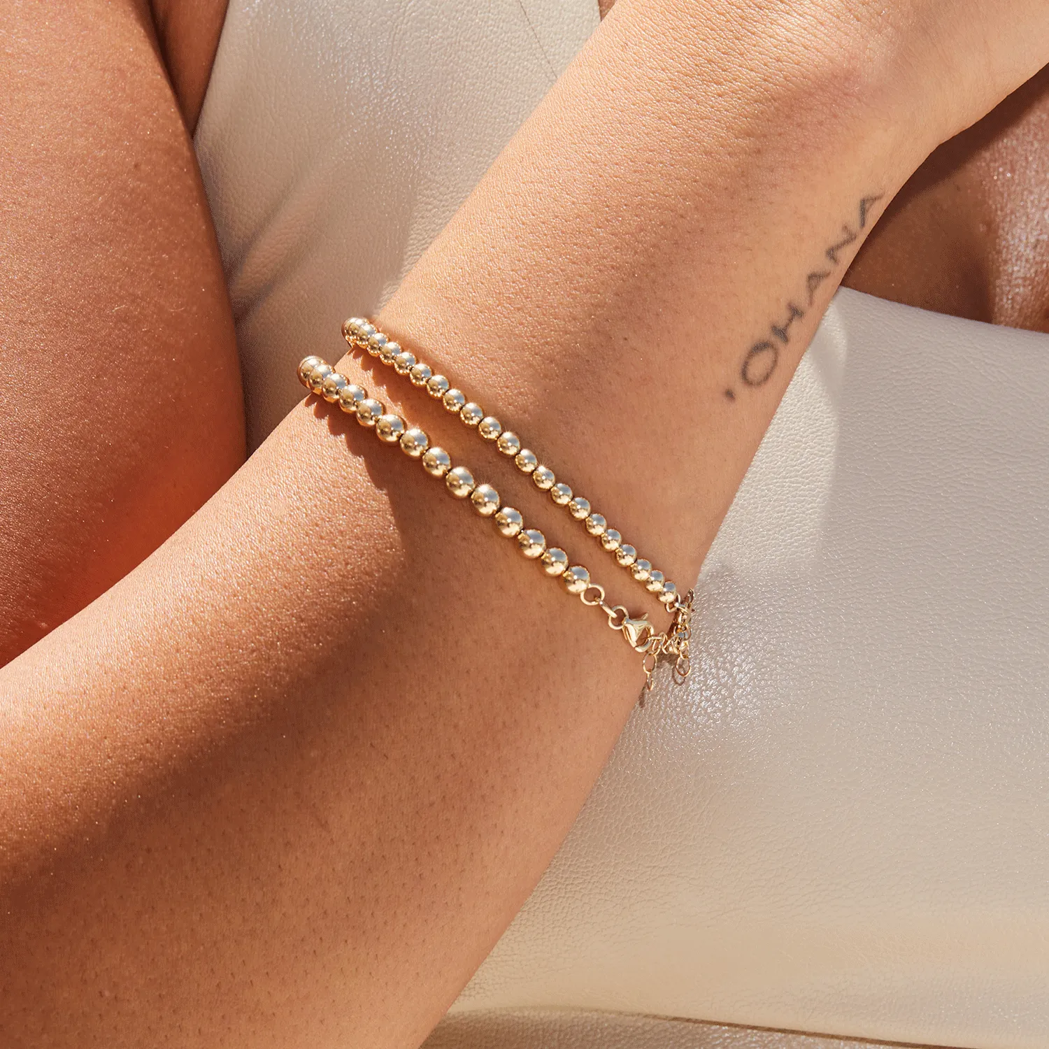 14K Gold 5mm Ball Bead Bracelet sold by Baby Gold product image thumbnail 3