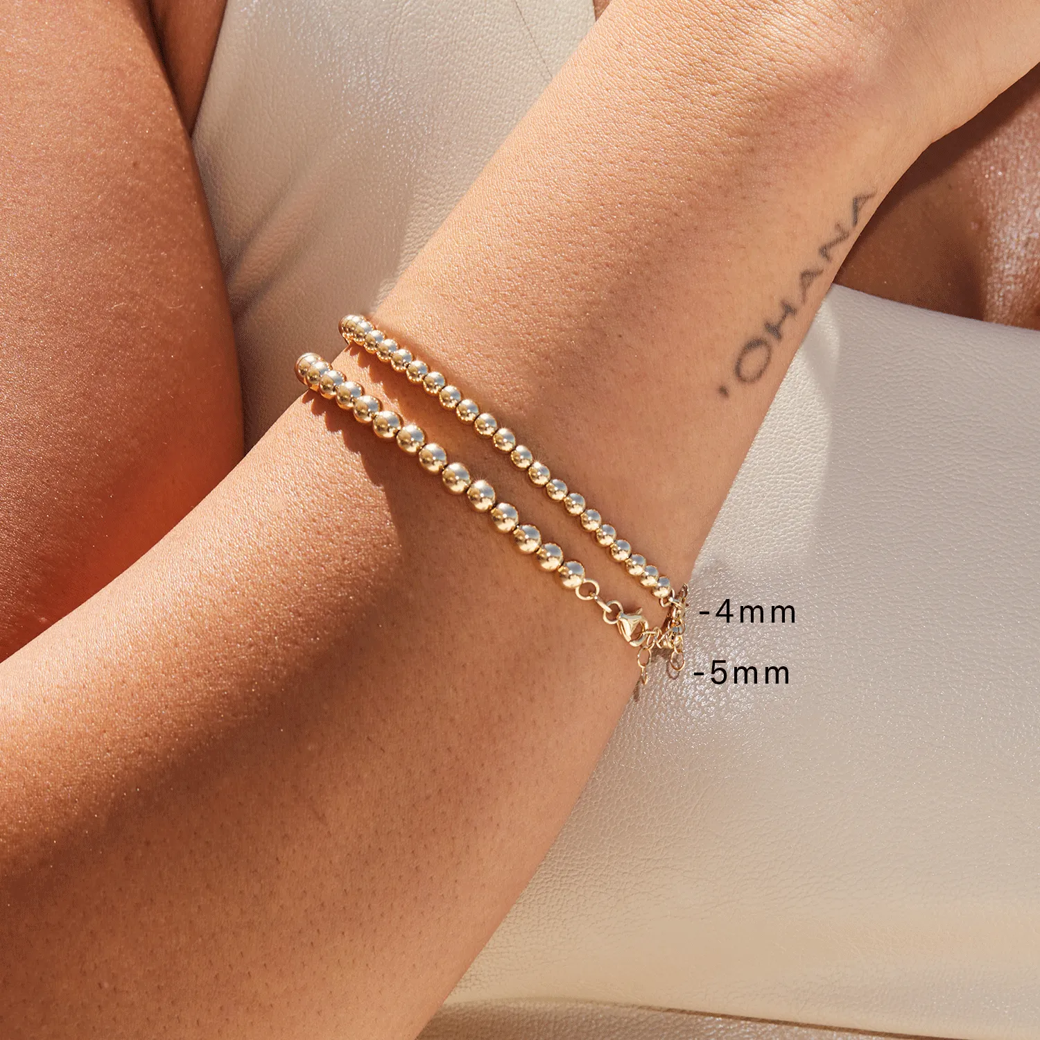14K Gold 5mm Ball Bead Bracelet sold by Baby Gold product image thumbnail 2