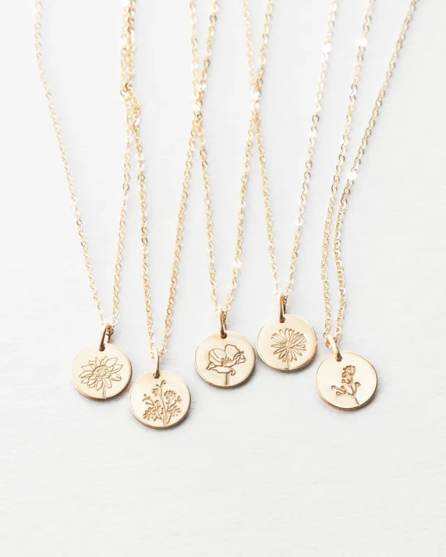 Small Flora Necklace - 14k Solid Gold made by GLDN